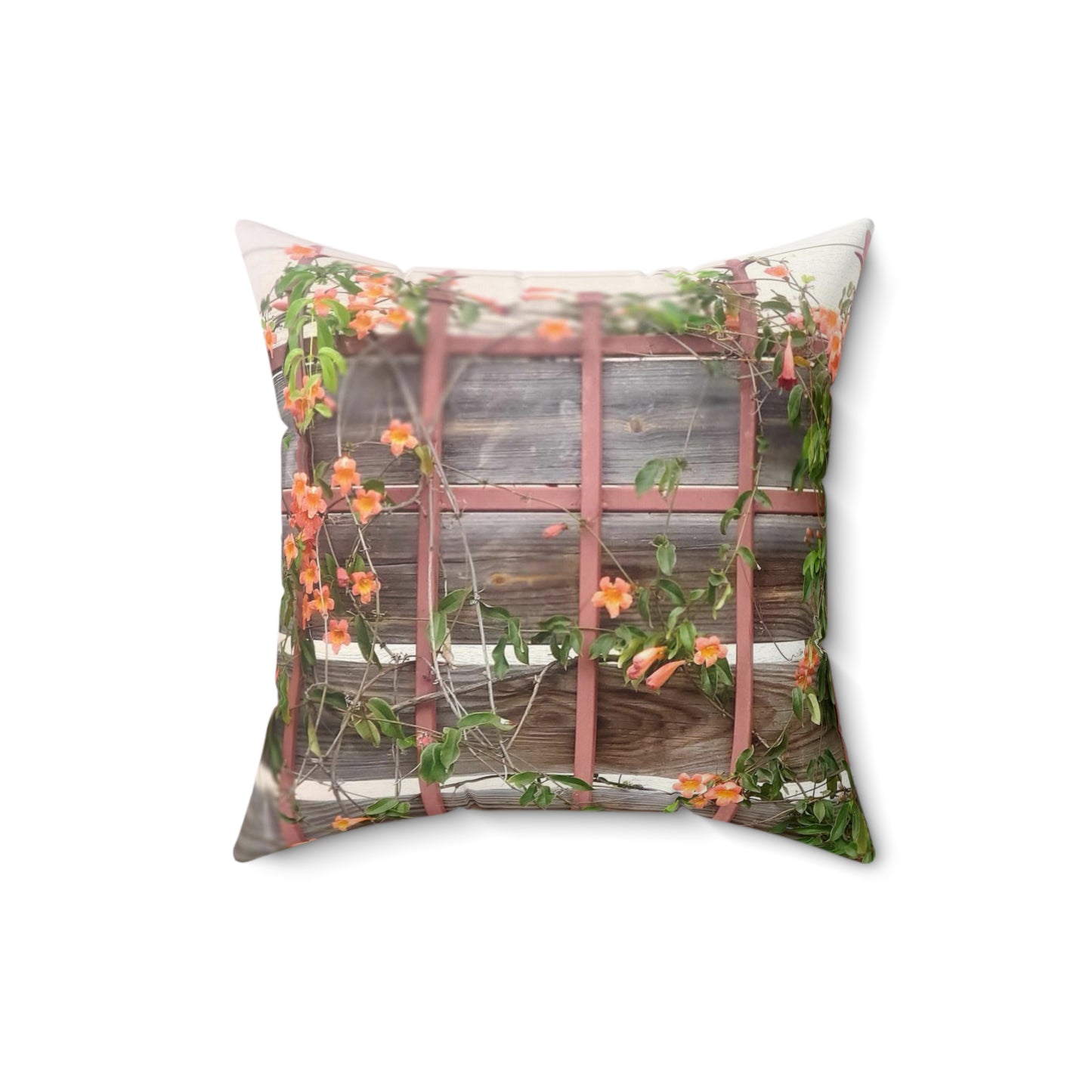 Flowers On A Rugged Fence | Throw Pillow | High Bloom Collection | Life By Ortavia