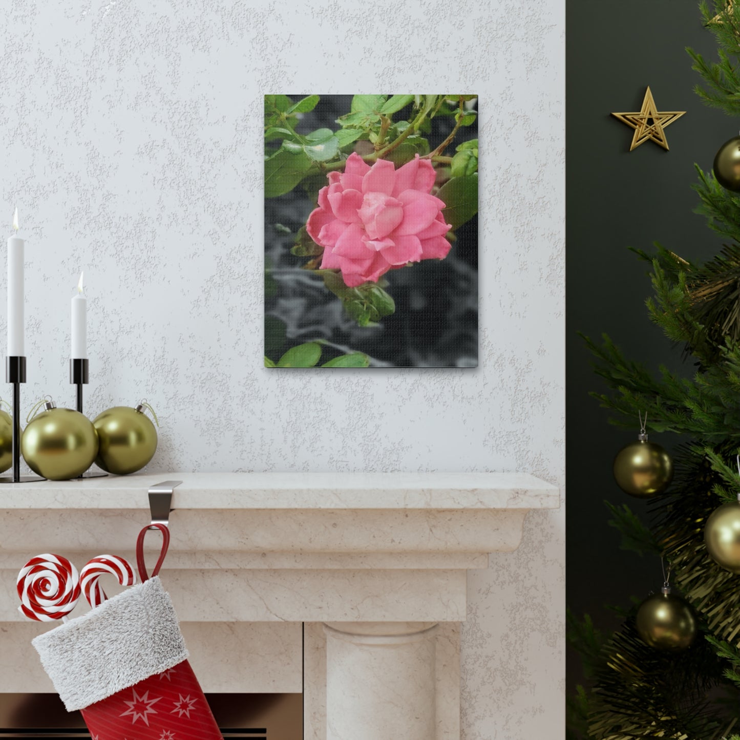 Pink Flower On A Vine | Wall Canvas | Bloom Collection