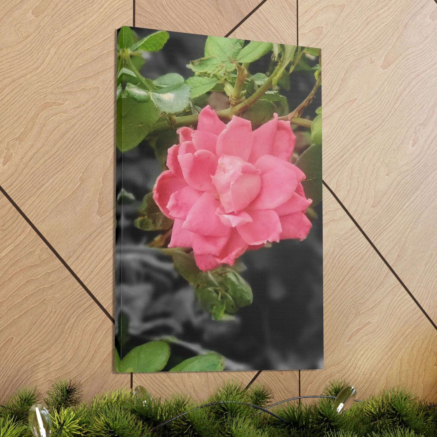 Pink Flower On A Vine | Wall Canvas | Bloom Collection