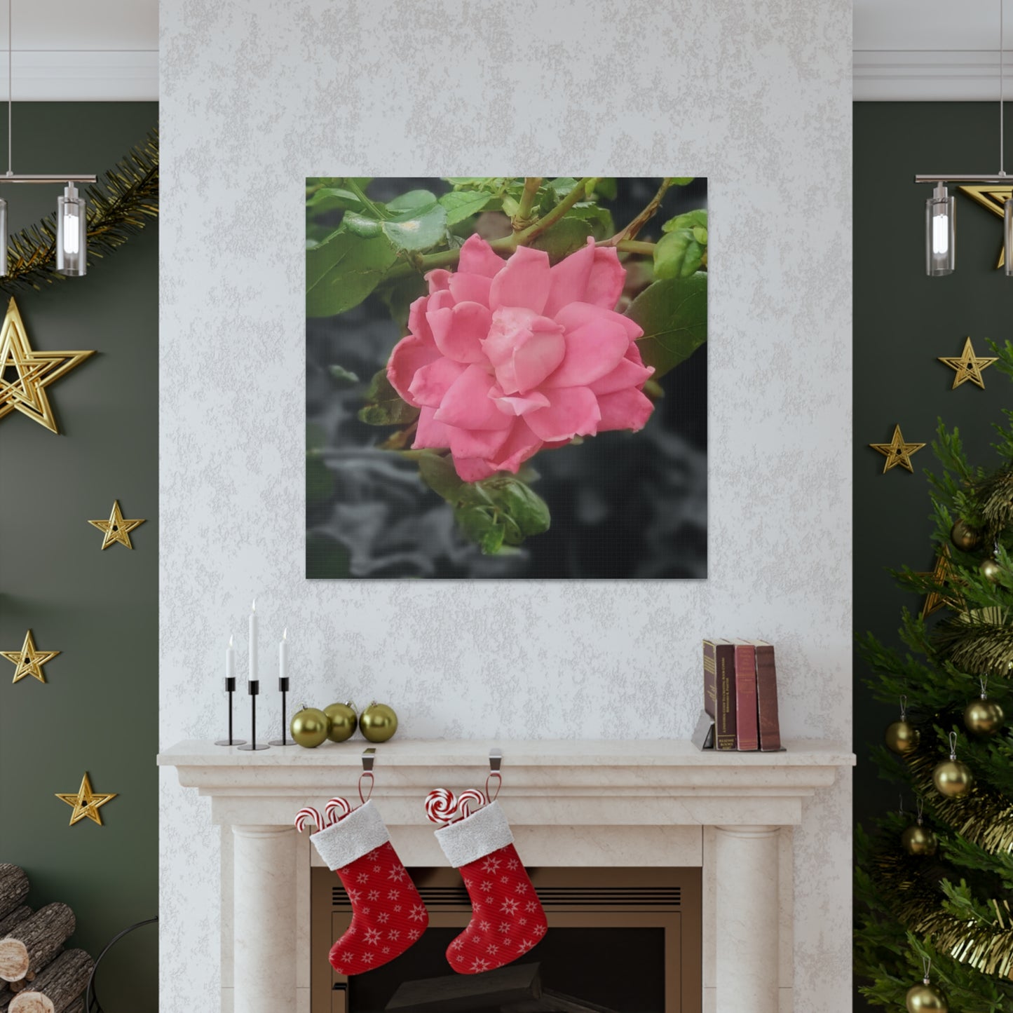 Pink Flower On A Vine | Wall Canvas | Bloom Collection