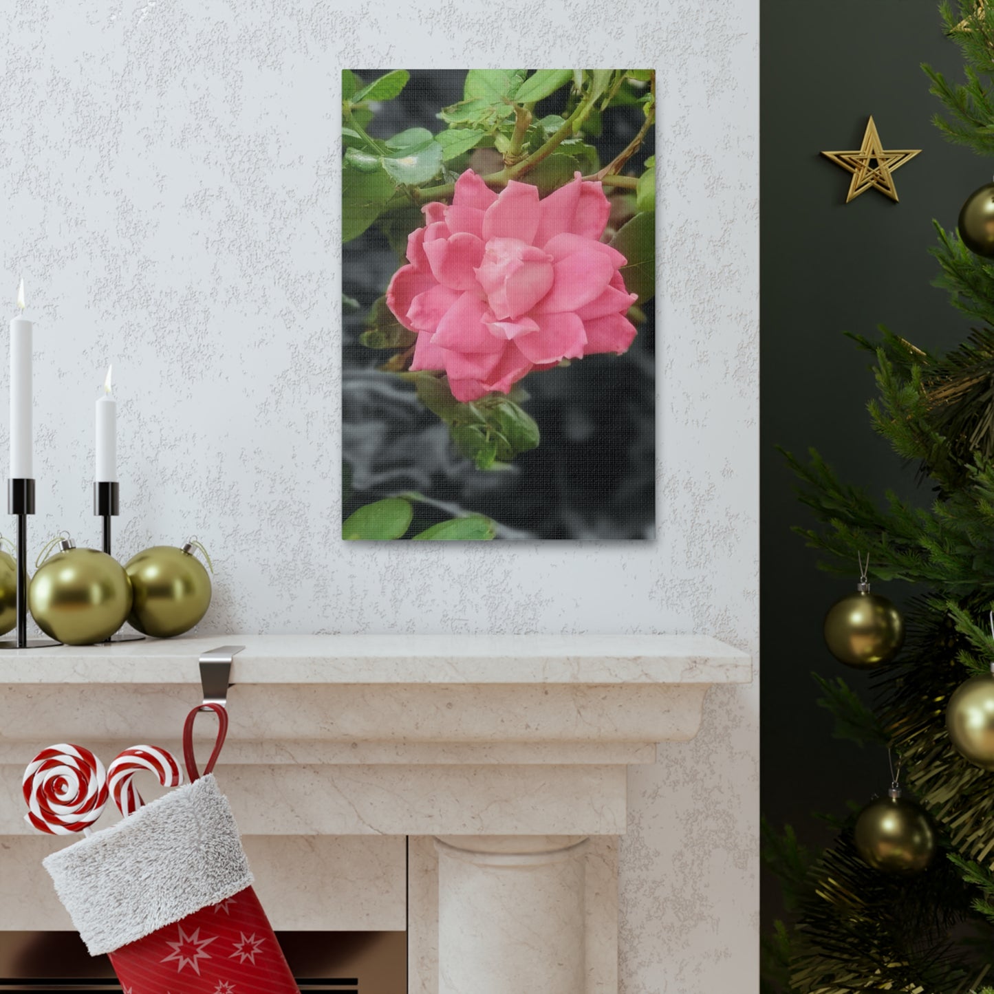 Pink Flower On A Vine | Wall Canvas | Bloom Collection