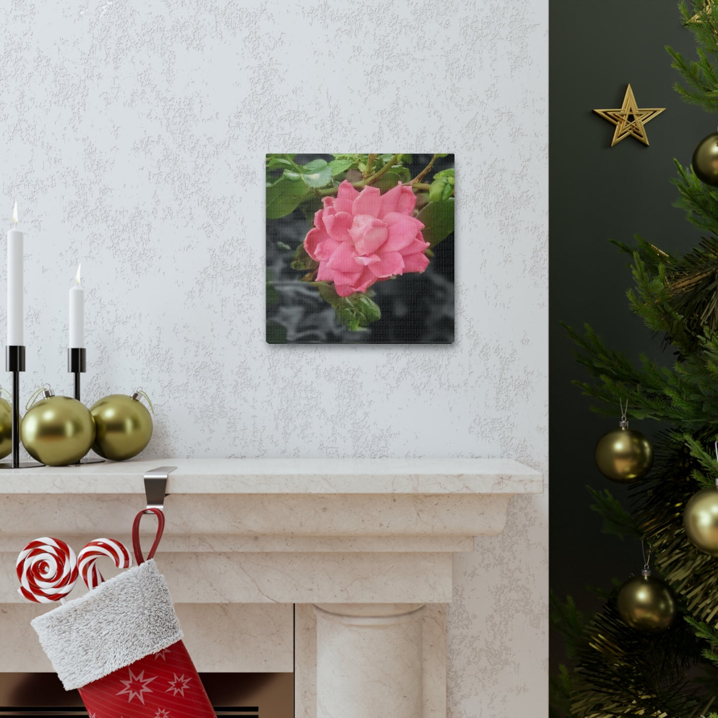 Pink Flower On A Vine | Wall Canvas | Bloom Collection