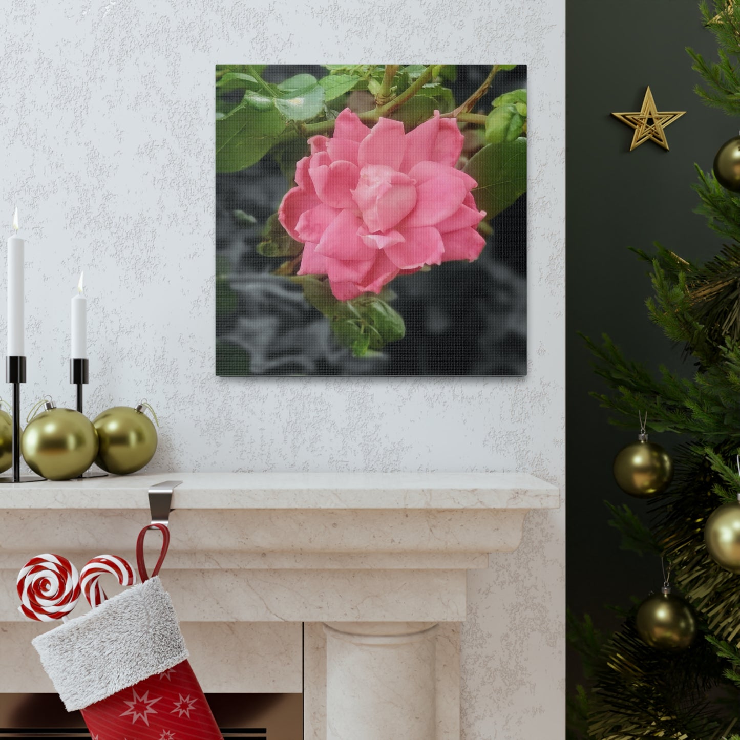 Pink Flower On A Vine | Wall Canvas | Bloom Collection