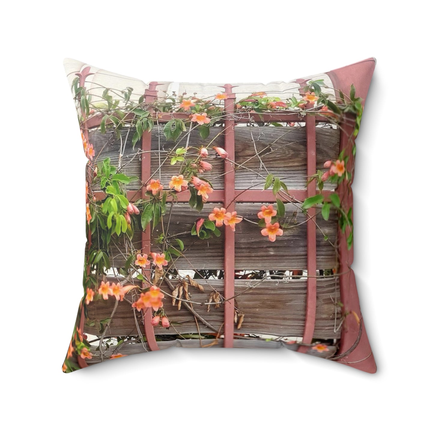 Flowers On A Rugged Fence | Throw Pillow | High Bloom Collection | Life By Ortavia