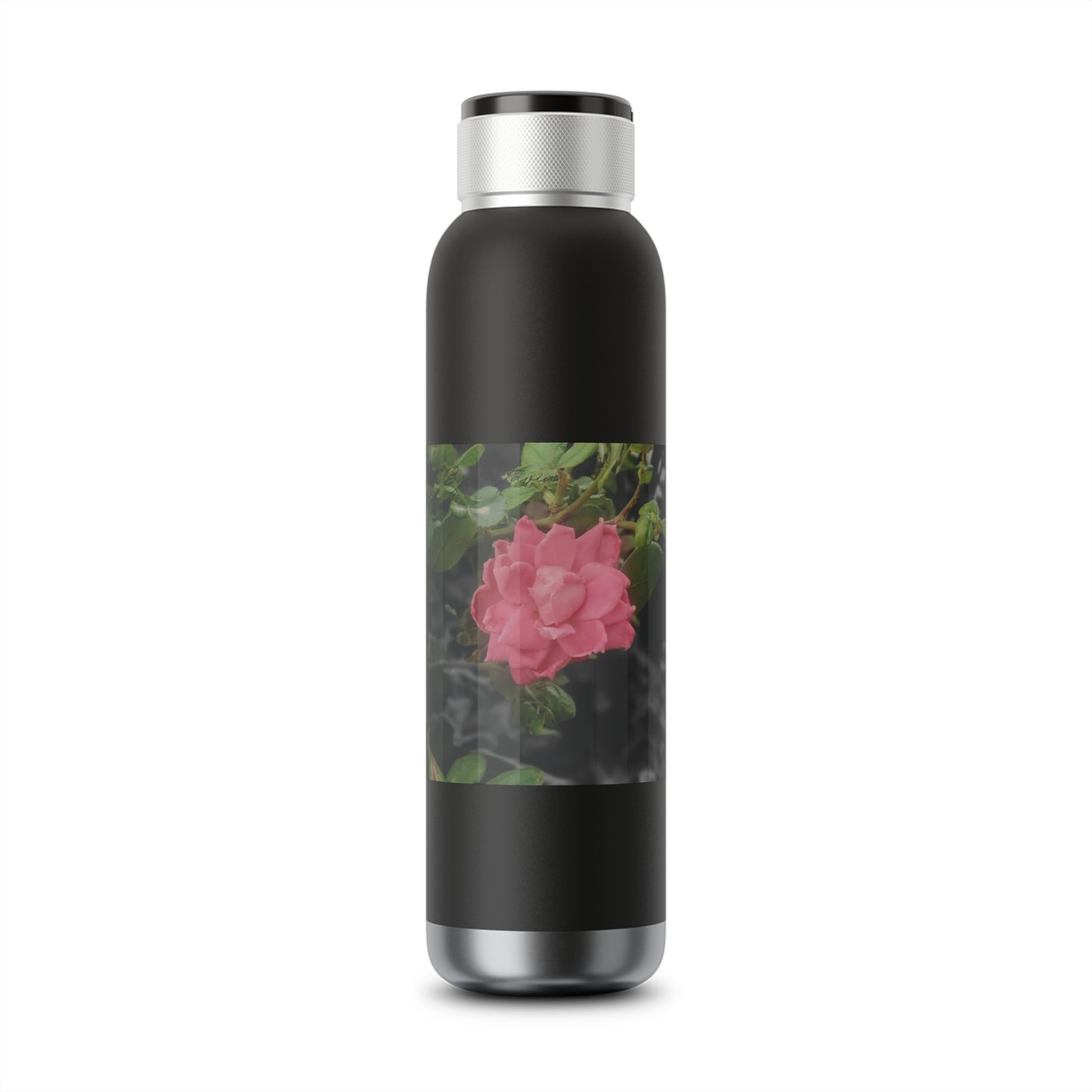 Pink Flower On A Vine | Soundwave Copper Vacuum Audio Bottle 22oz | Life By Ortavia