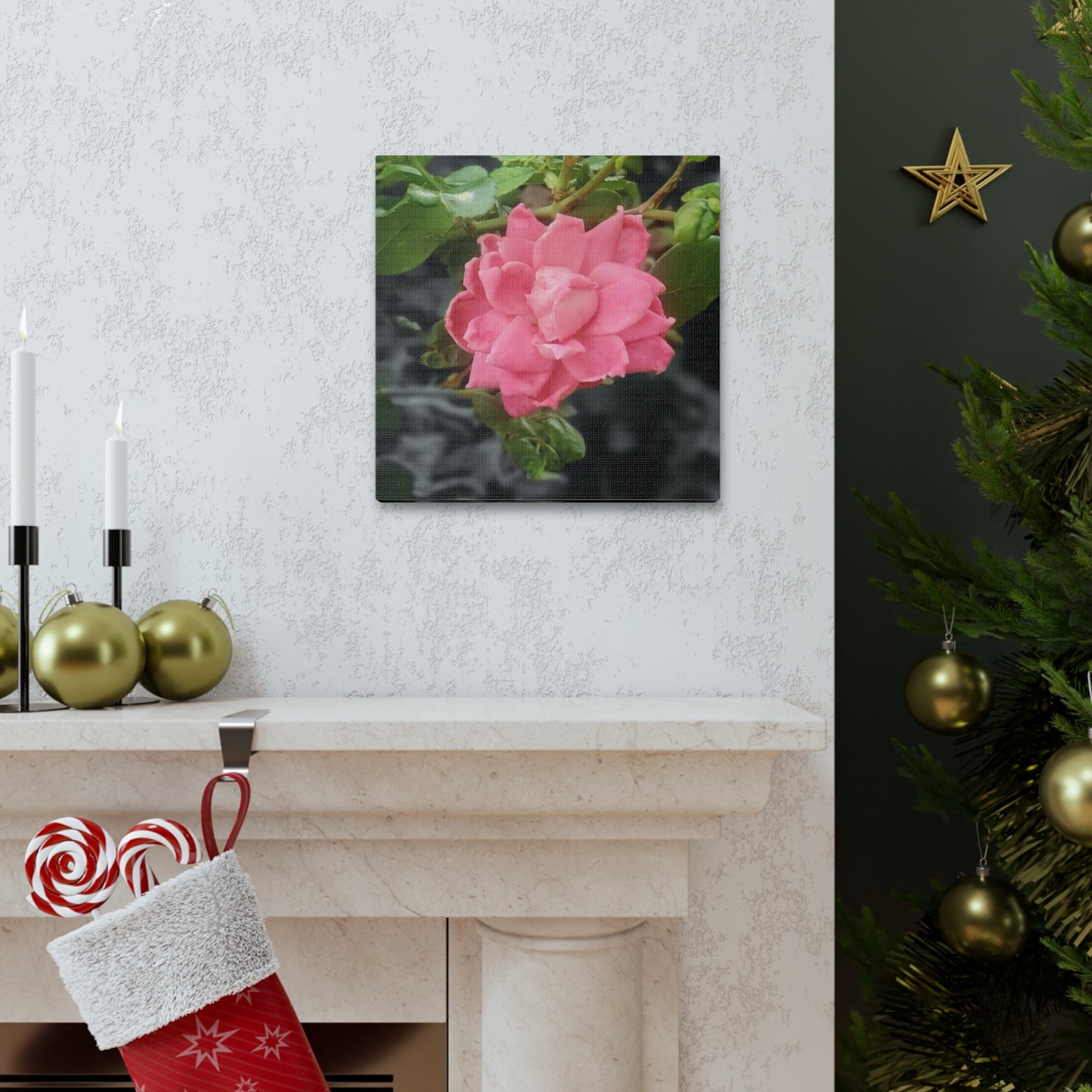 Pink Flower On A Vine | Wall Canvas | Bloom Collection