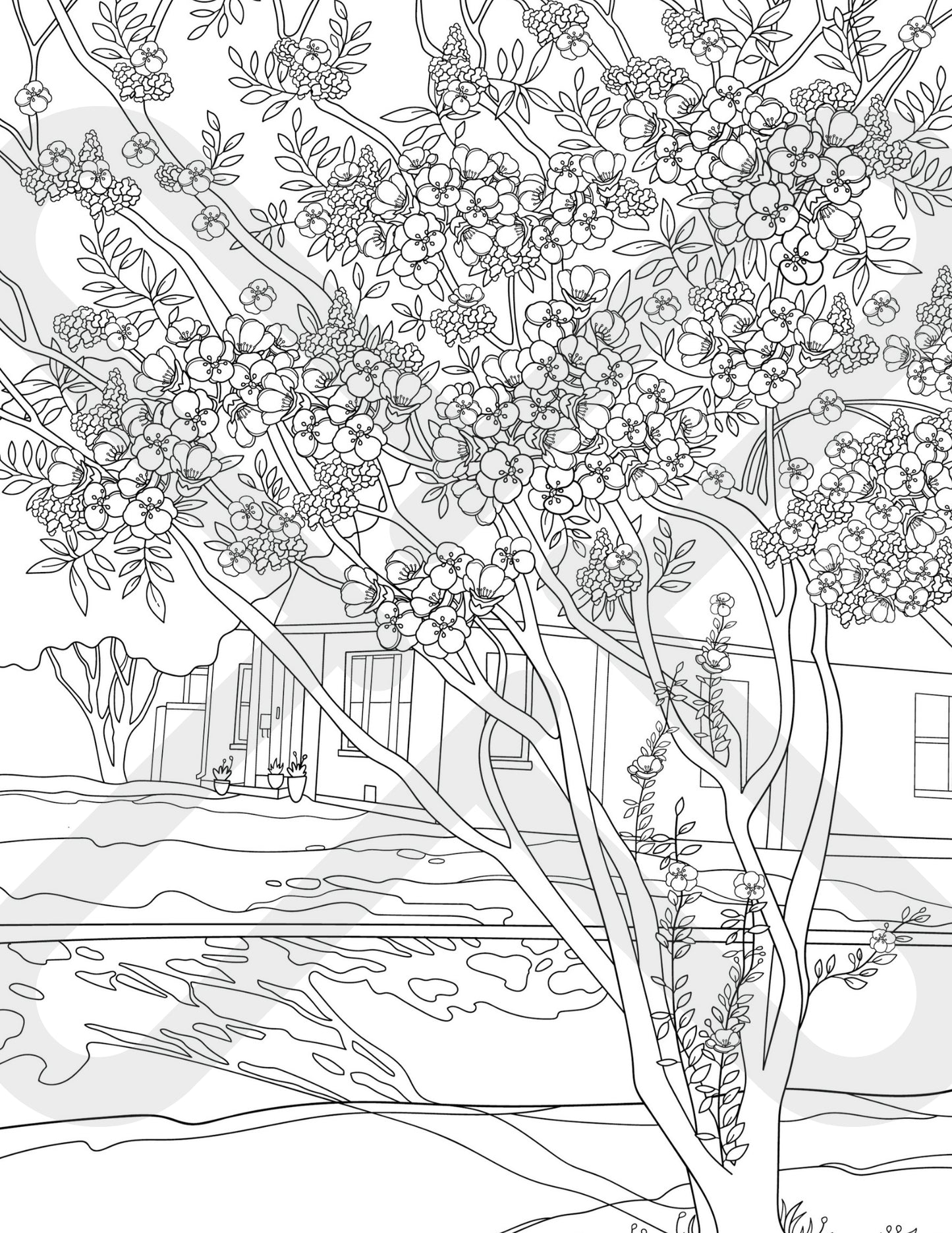 Printable Neighborhood Crapes Coloring Page