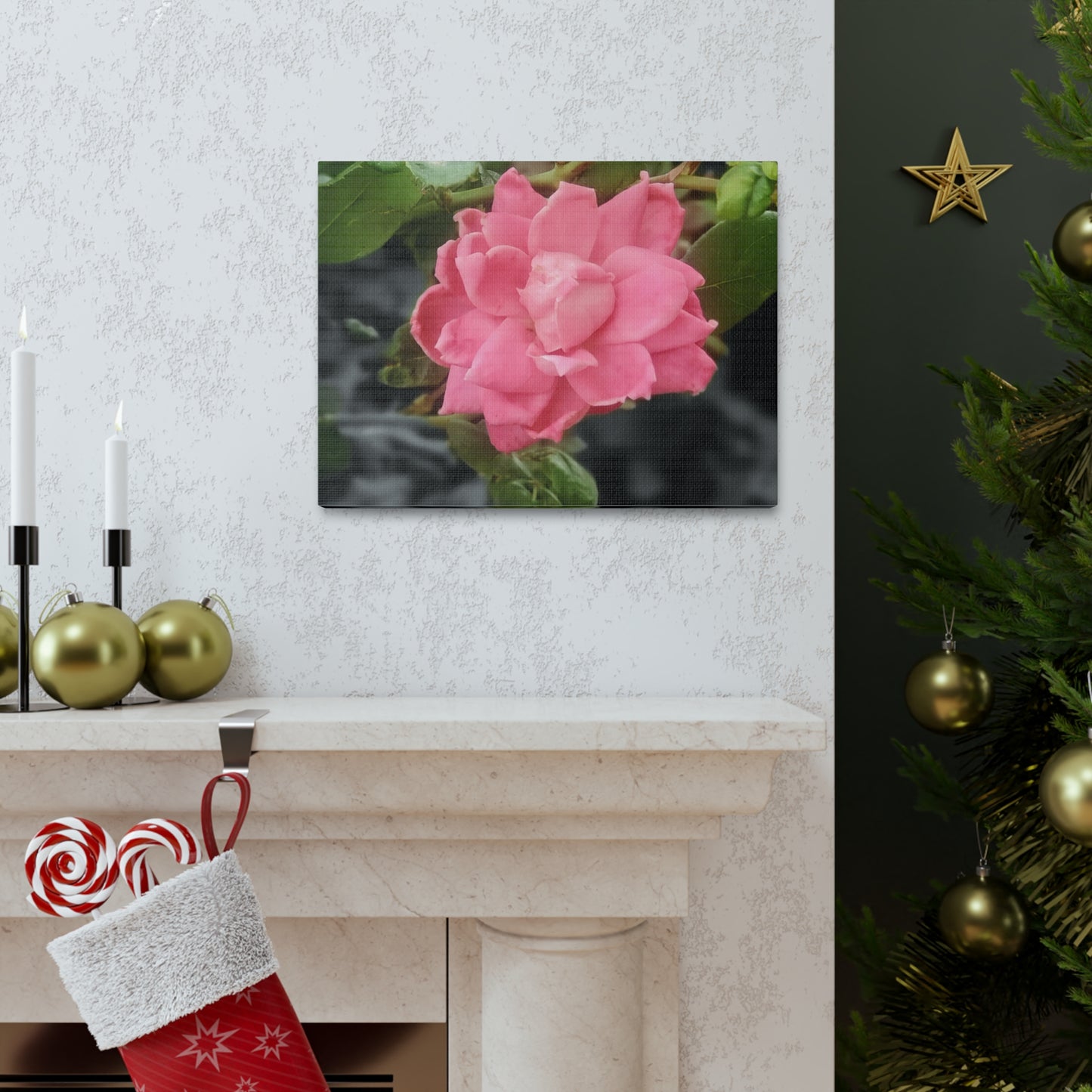 Pink Flower On A Vine | Wall Canvas | Bloom Collection