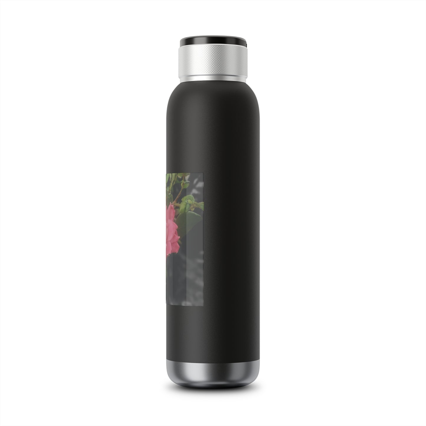 Pink Flower On A Vine | Soundwave Copper Vacuum Audio Bottle 22oz | Life By Ortavia