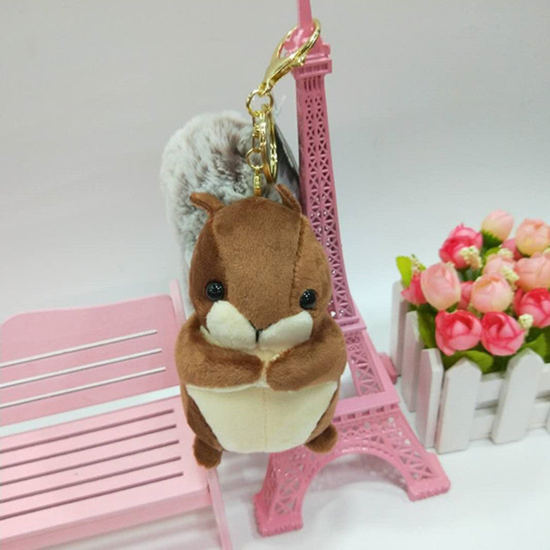 Scented Big Tail Squirrel Pendant Keychain Doll