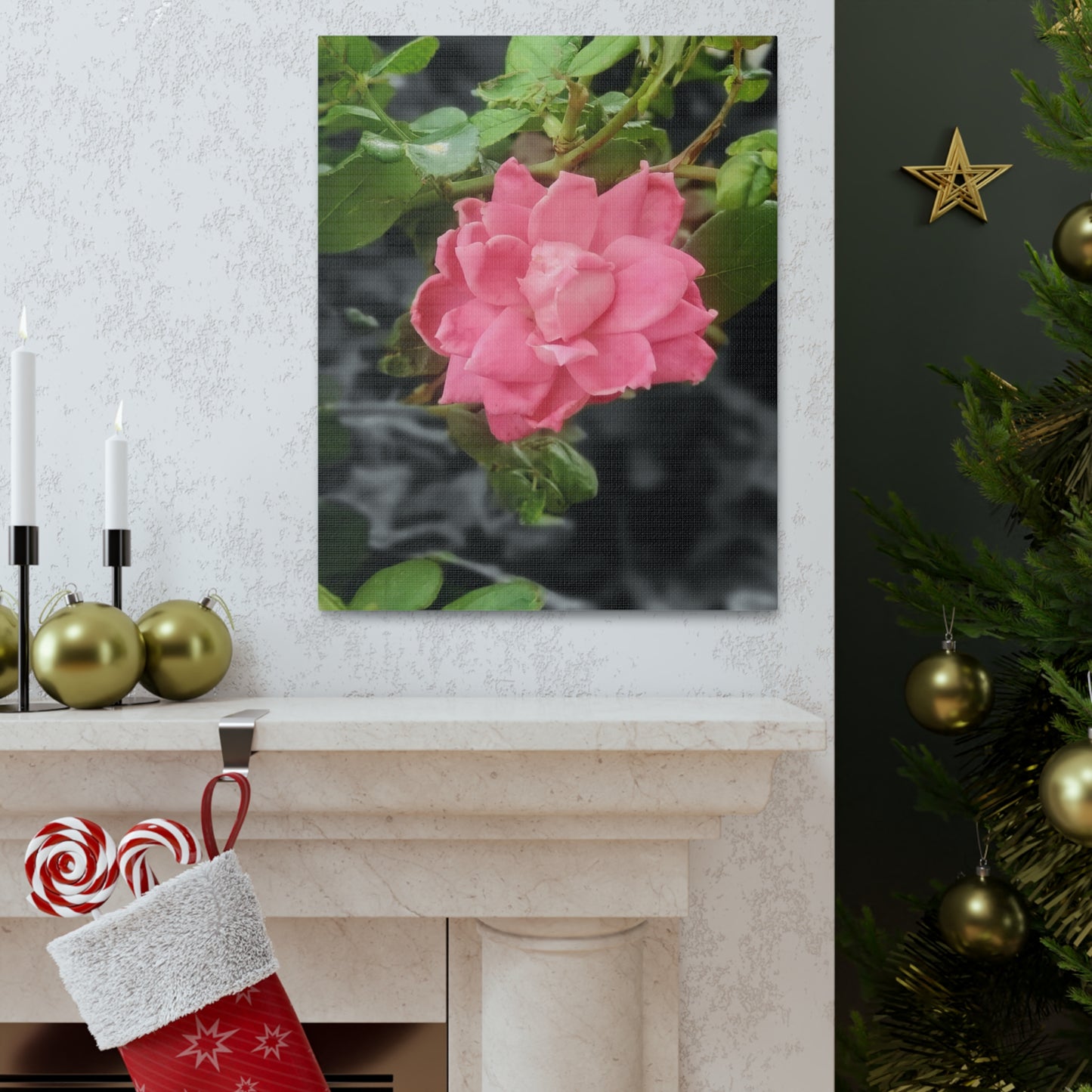 Pink Flower On A Vine | Wall Canvas | Bloom Collection