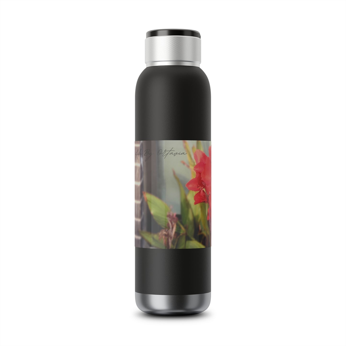 Red Canna | Soundwave Copper Vacuum Audio Bottle 22oz | High Bloom Collection | Life By Ortavia