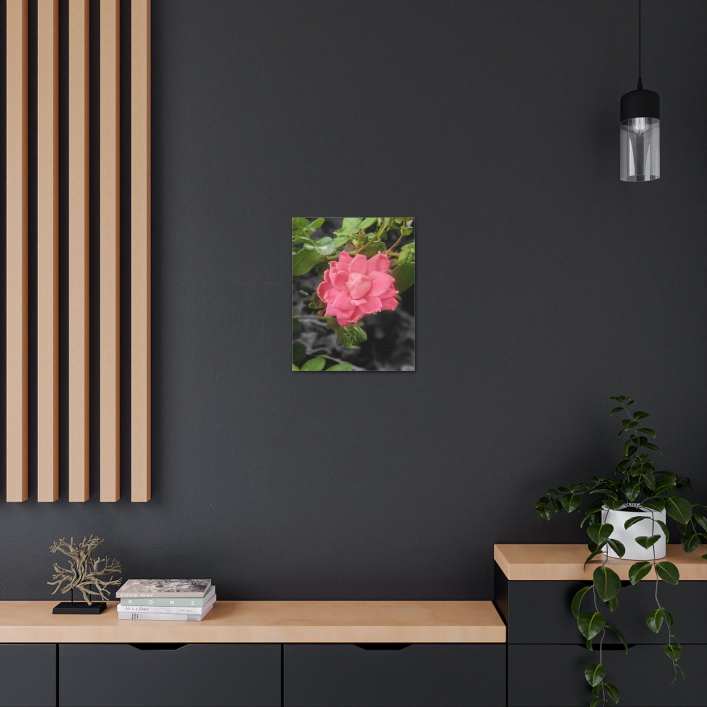 Pink Flower On A Vine | Wall Canvas | Bloom Collection