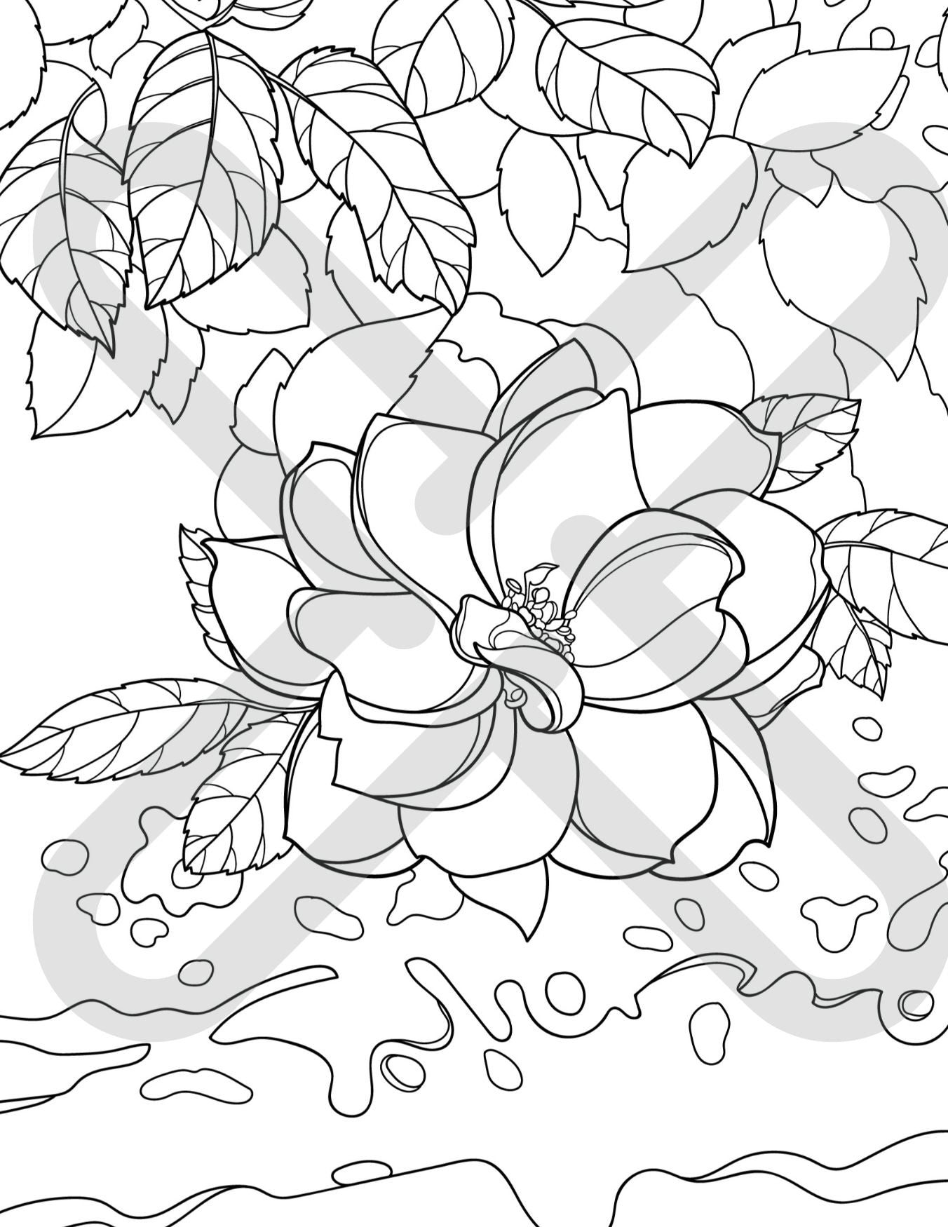 Printable Knockout Flower Coloring Page