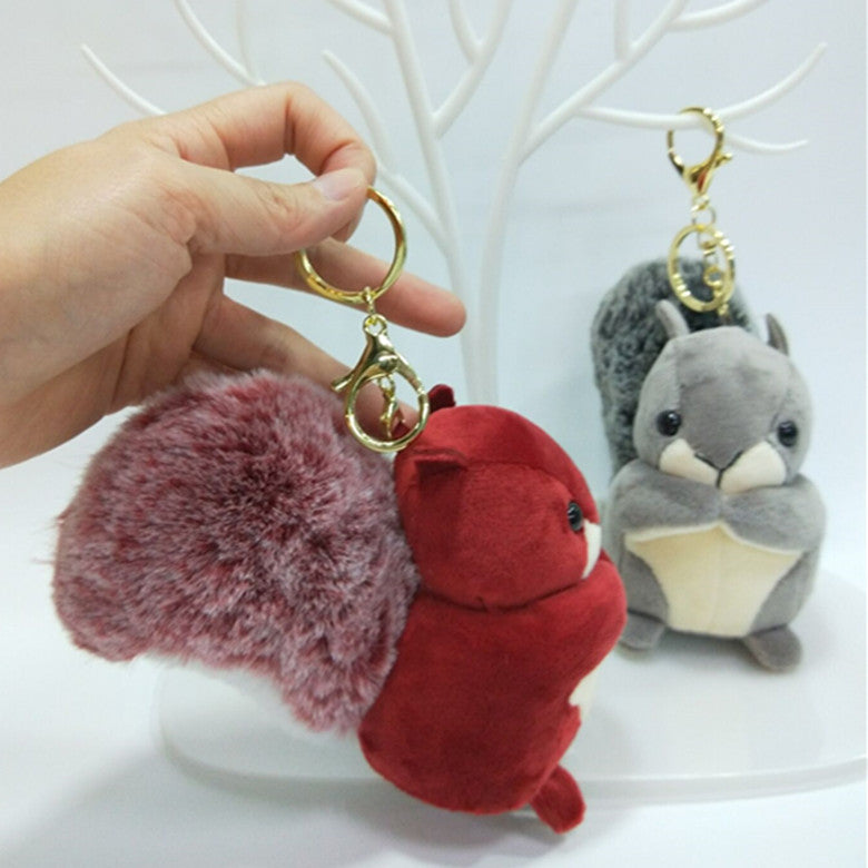 Scented Big Tail Squirrel Pendant Keychain Doll