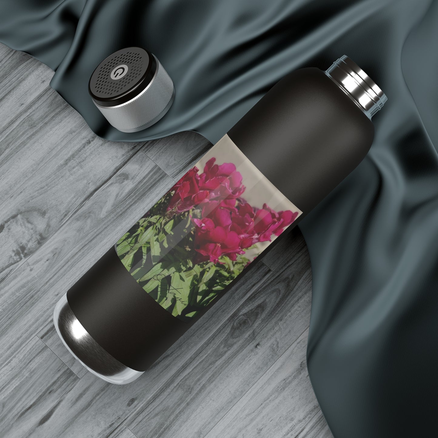 Magenta Snapdragon | Soundwave Copper Vacuum Audio Bottle 22oz | High Bloom Collection | Life By Ortavia