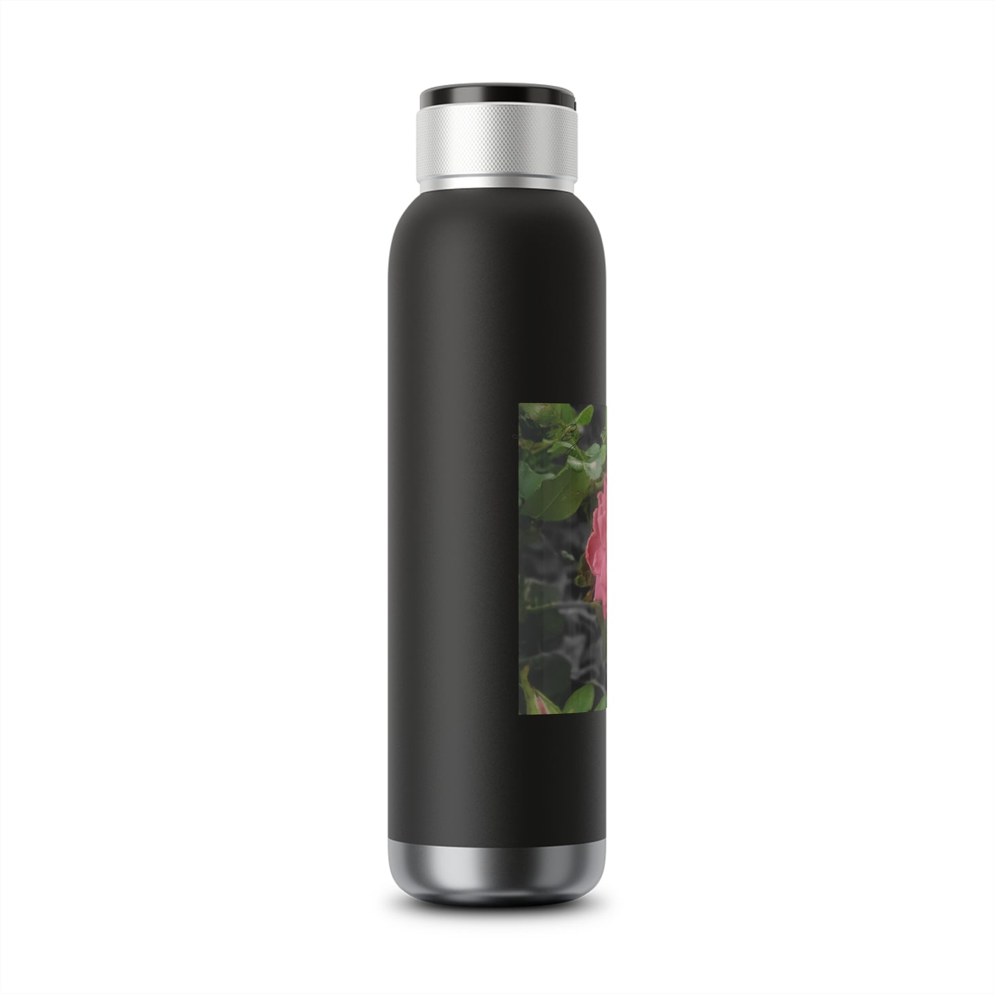 Pink Flower On A Vine | Soundwave Copper Vacuum Audio Bottle 22oz | Life By Ortavia