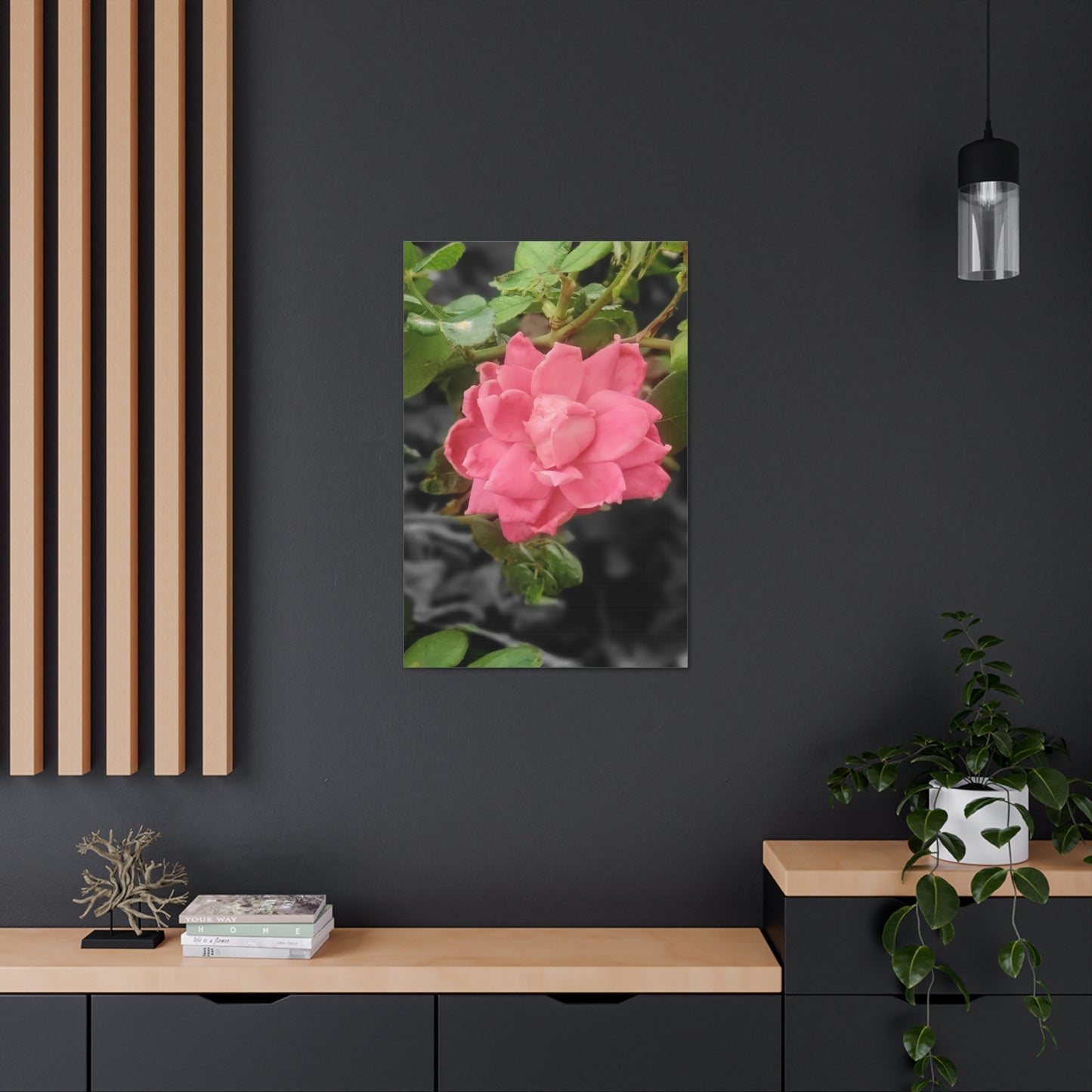 Pink Flower On A Vine | Wall Canvas | Bloom Collection