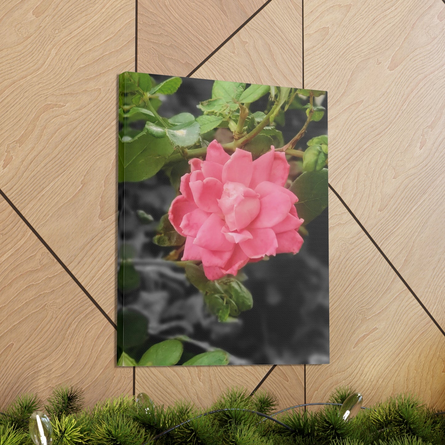 Pink Flower On A Vine | Wall Canvas | Bloom Collection