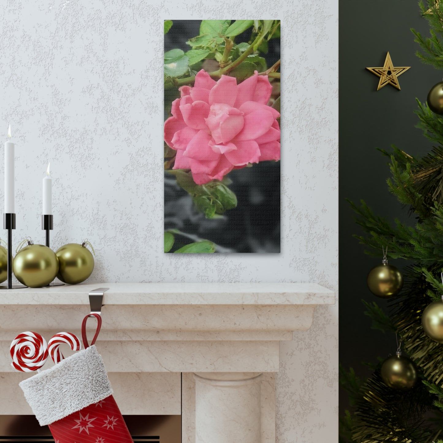 Pink Flower On A Vine | Wall Canvas | Bloom Collection