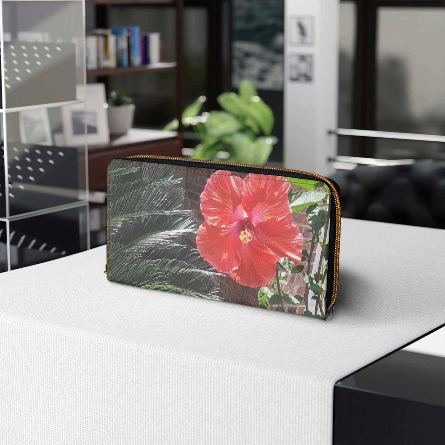 Peach Hibiscus | High Bloom Collection | Zipper Wallet | Life By Ortavia