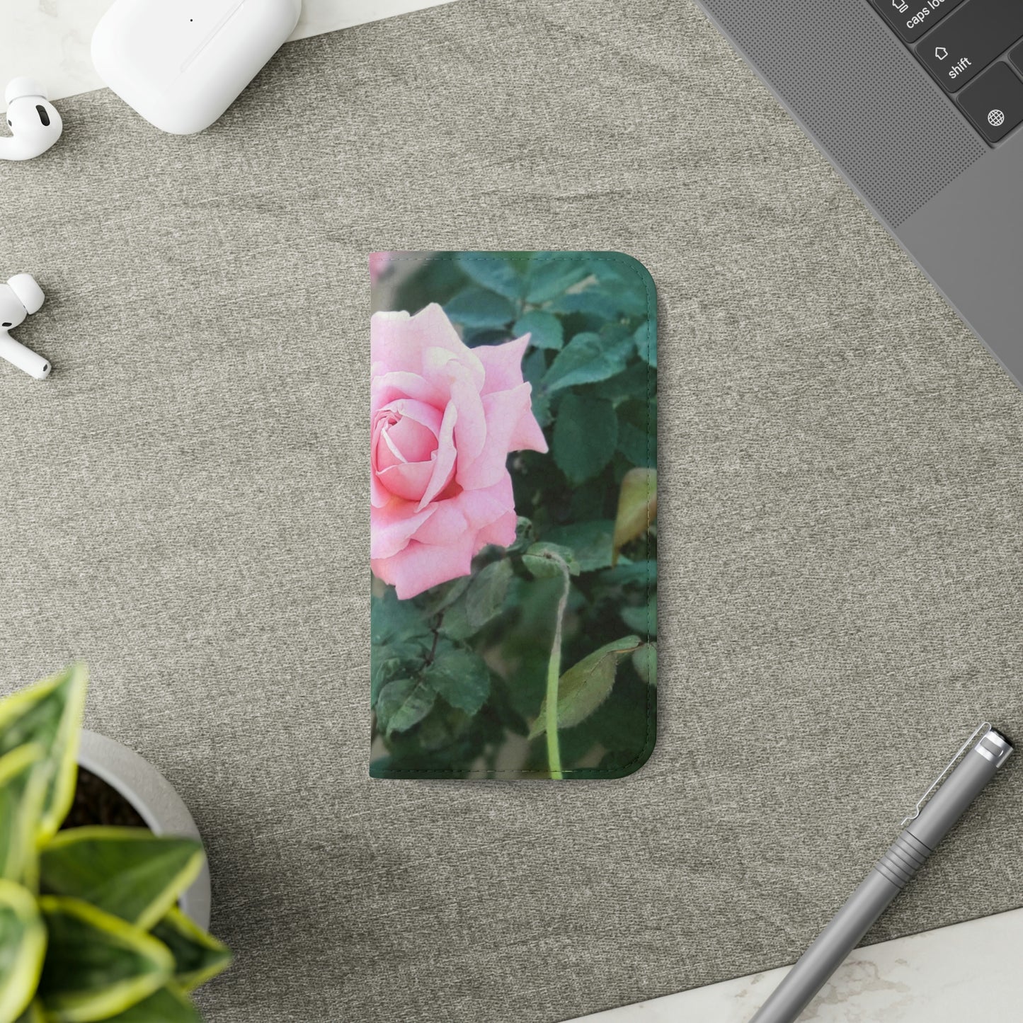 Focus on A Pink Rose | Folio Phone Case | High Bloom Collection | Life By Ortavia