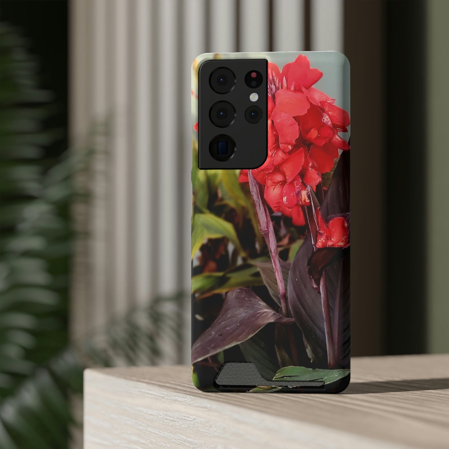 Red Canna | Phone Case With Card Holder | High Bloom Collection | Life By Ortavia