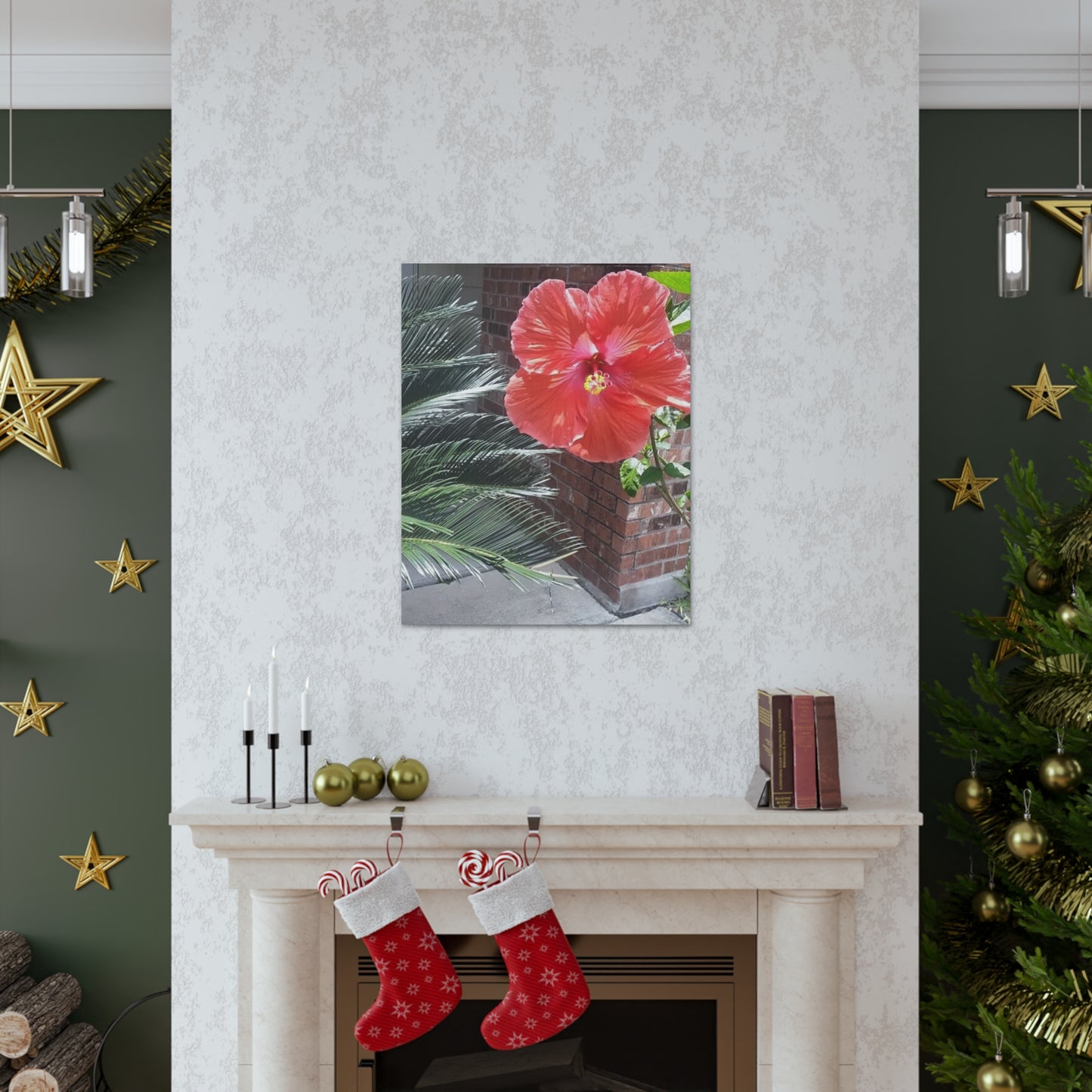 Art Prints & Wall Art, Gallery Canvas with Peach Hibiscus Flower
