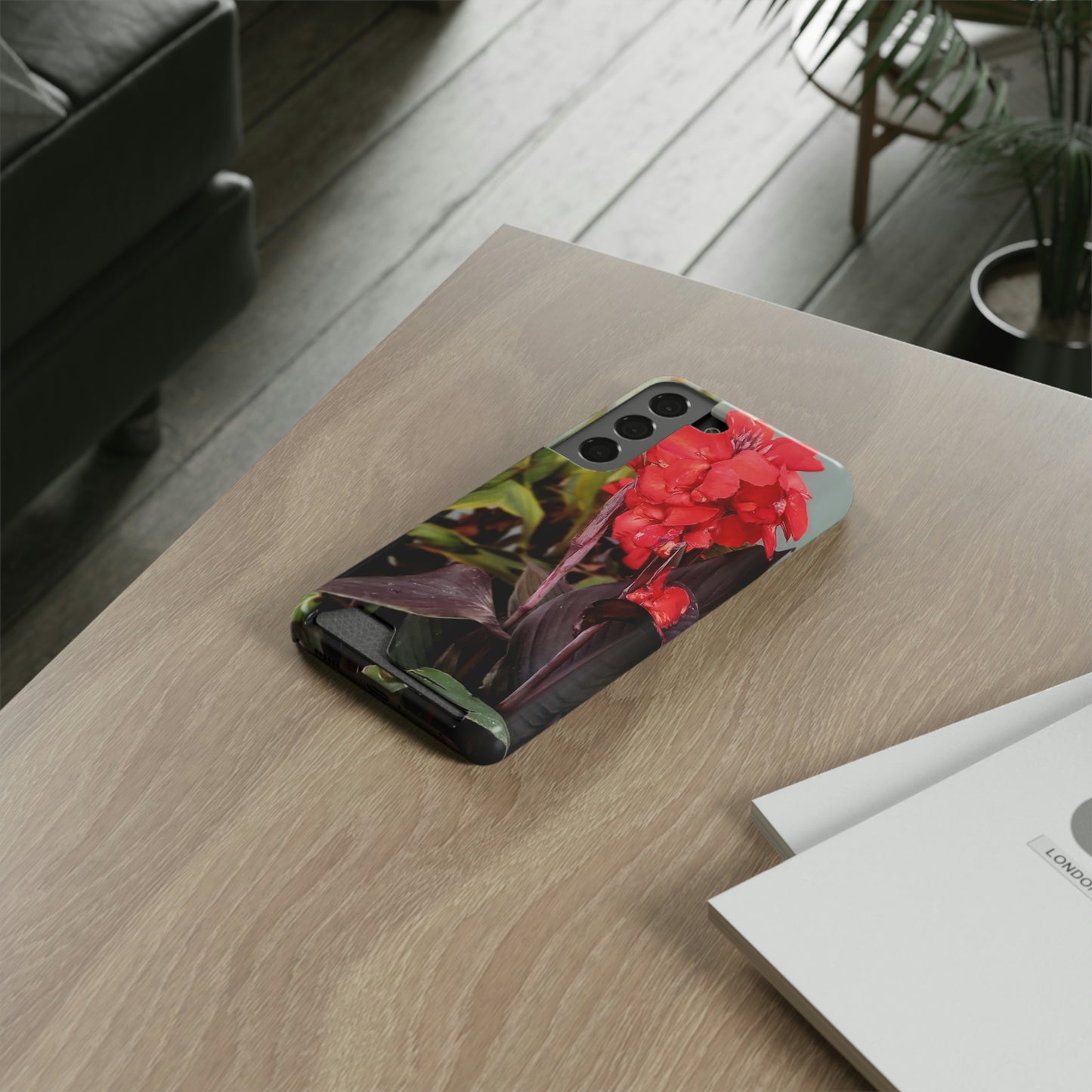 Red Canna | Phone Case With Card Holder | High Bloom Collection | Life By Ortavia