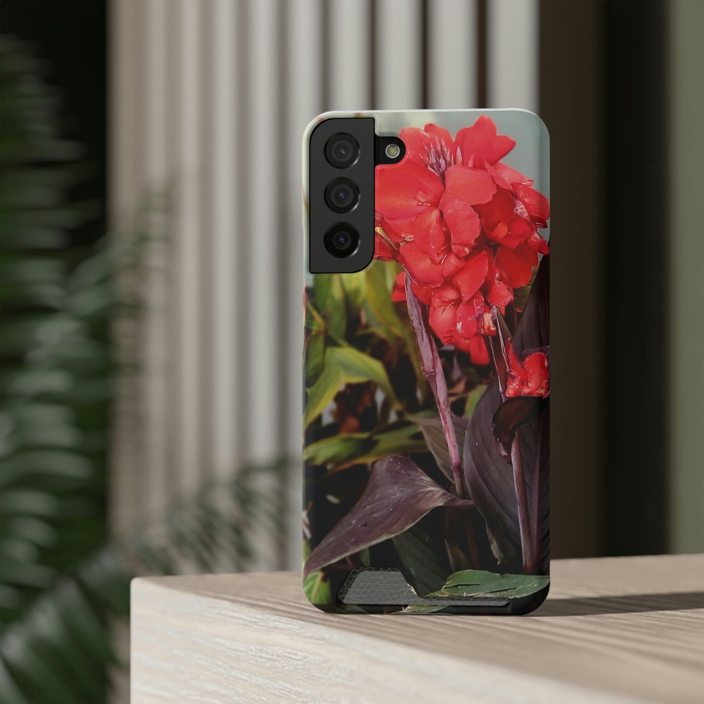 Red Canna | Phone Case With Card Holder | High Bloom Collection | Life By Ortavia