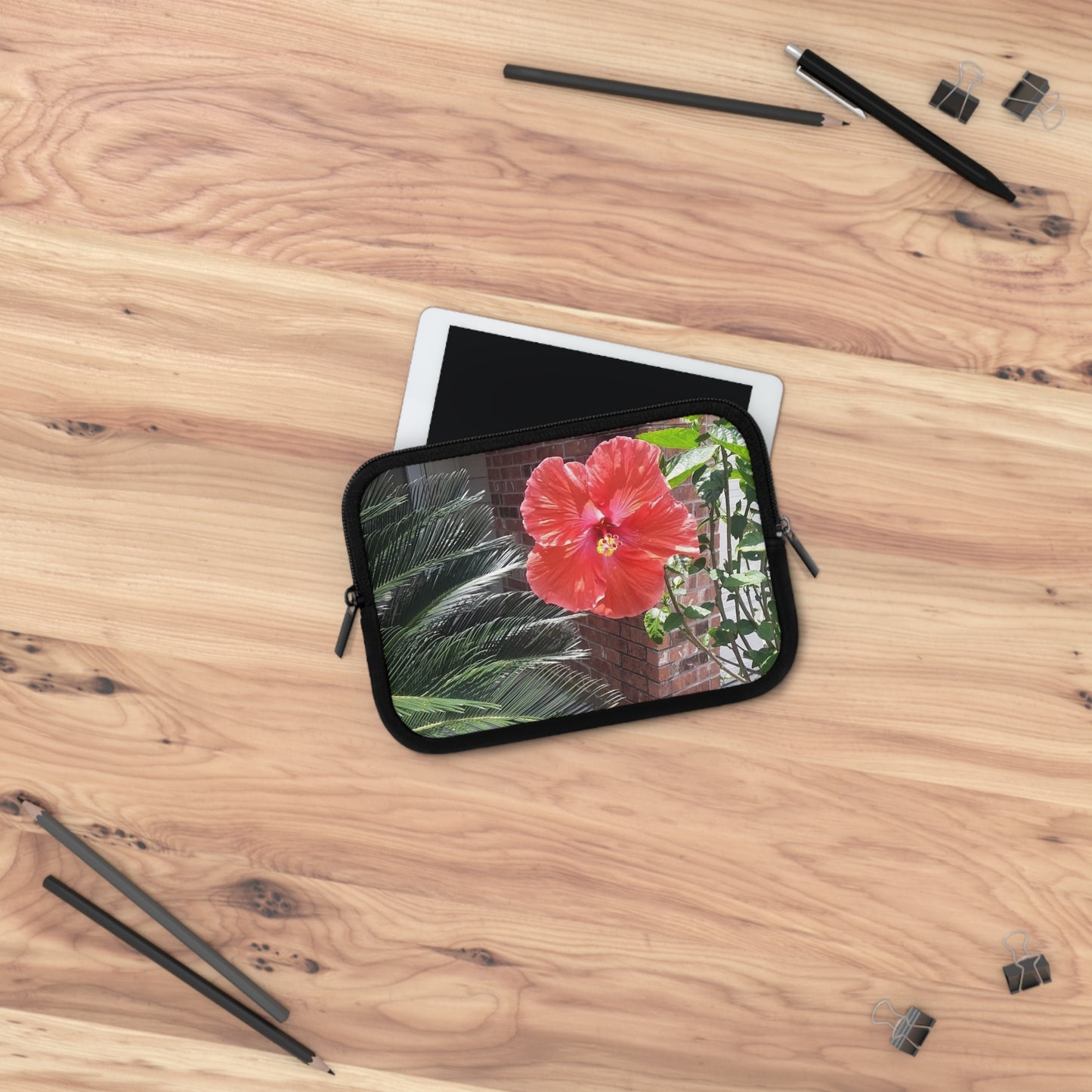 Laptop Sleeve with Peach Hibiscus Flower Design 7 Inch 10 Inch 13 Inch 15 Inch 17 Inch