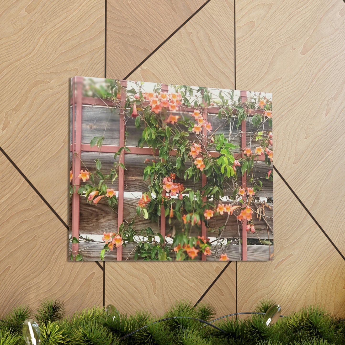 Flowers On A Rugged Fence | Wall Art Canvas | High Bloom Collection | Life By Ortavia