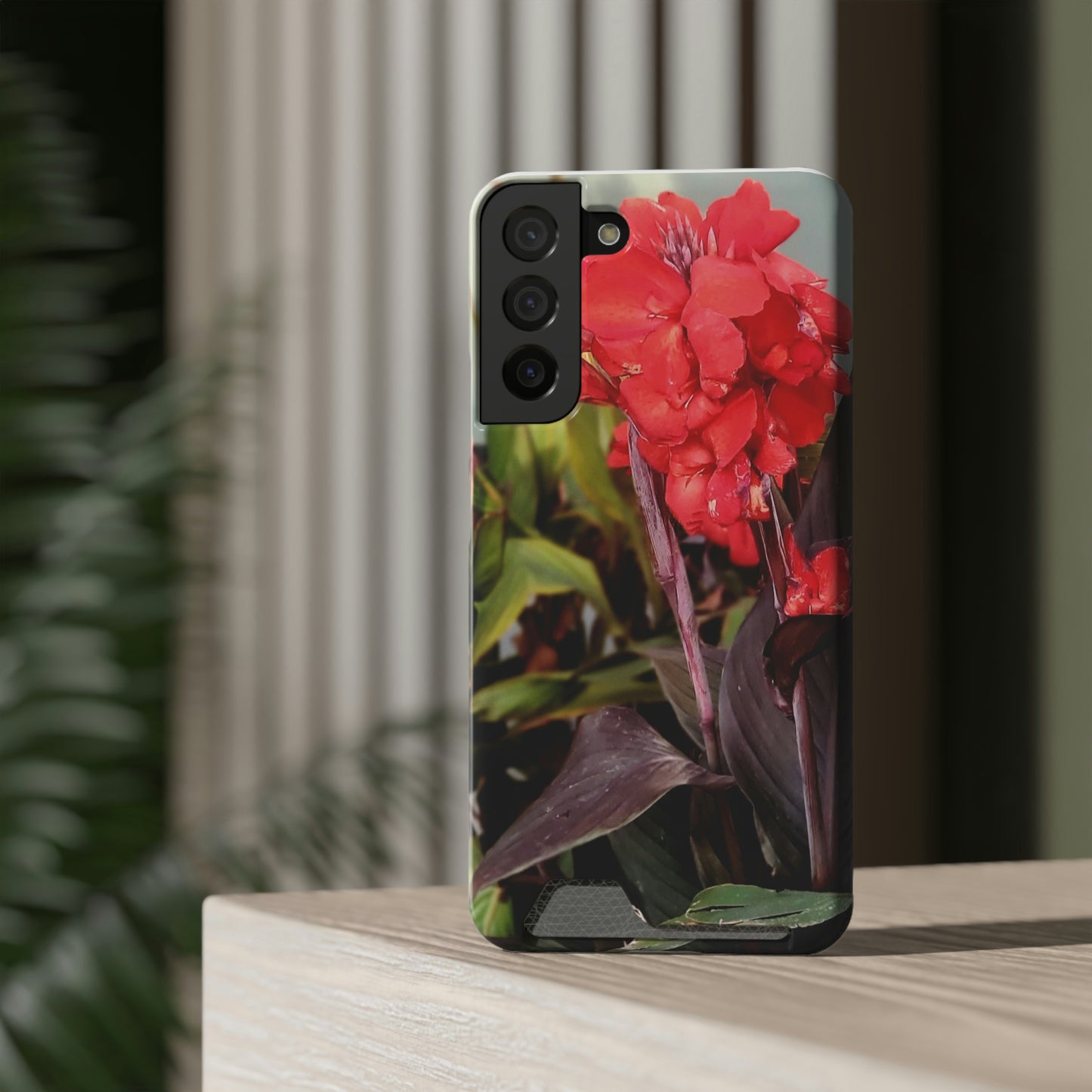 Red Canna | Phone Case With Card Holder | High Bloom Collection | Life By Ortavia