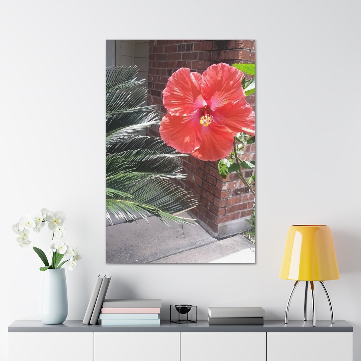 Art Prints & Wall Art, Gallery Canvas with Peach Hibiscus Flower