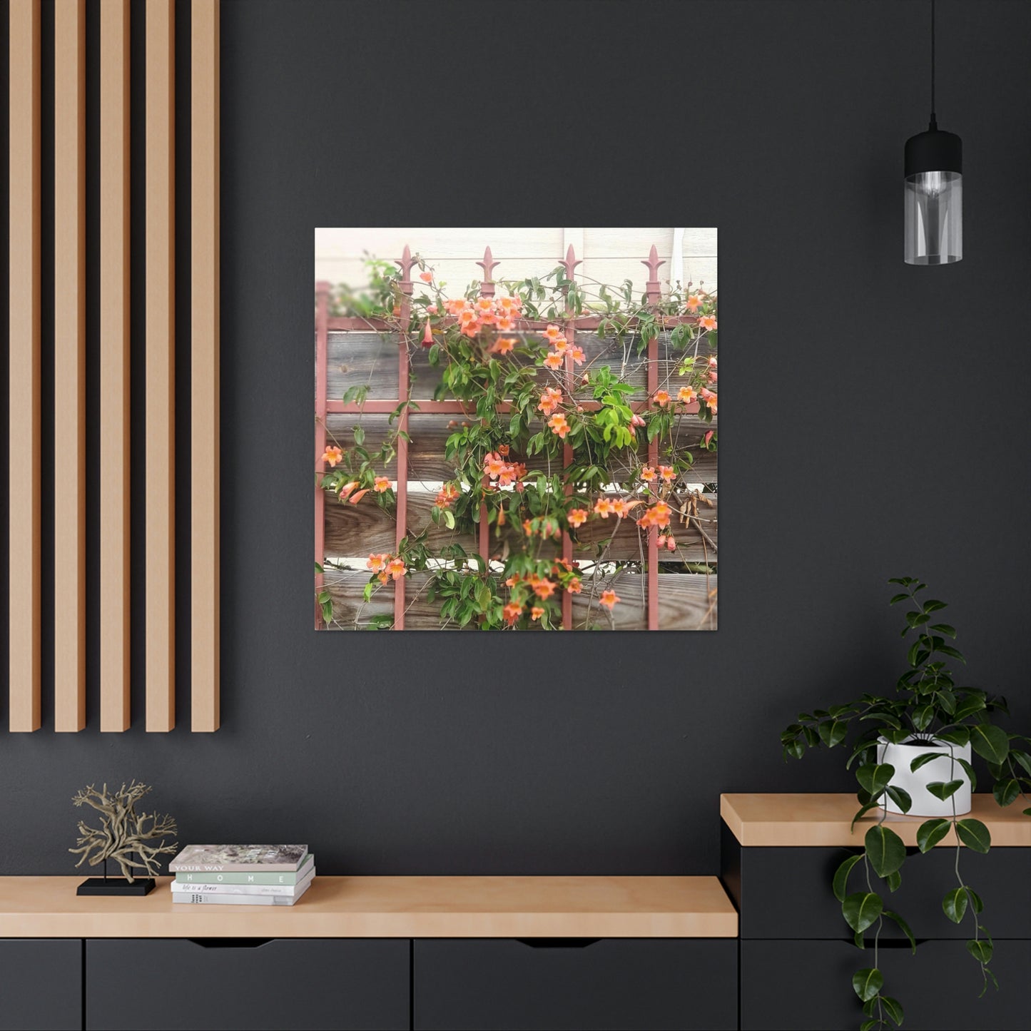 Flowers On A Rugged Fence | Wall Art Canvas | High Bloom Collection | Life By Ortavia