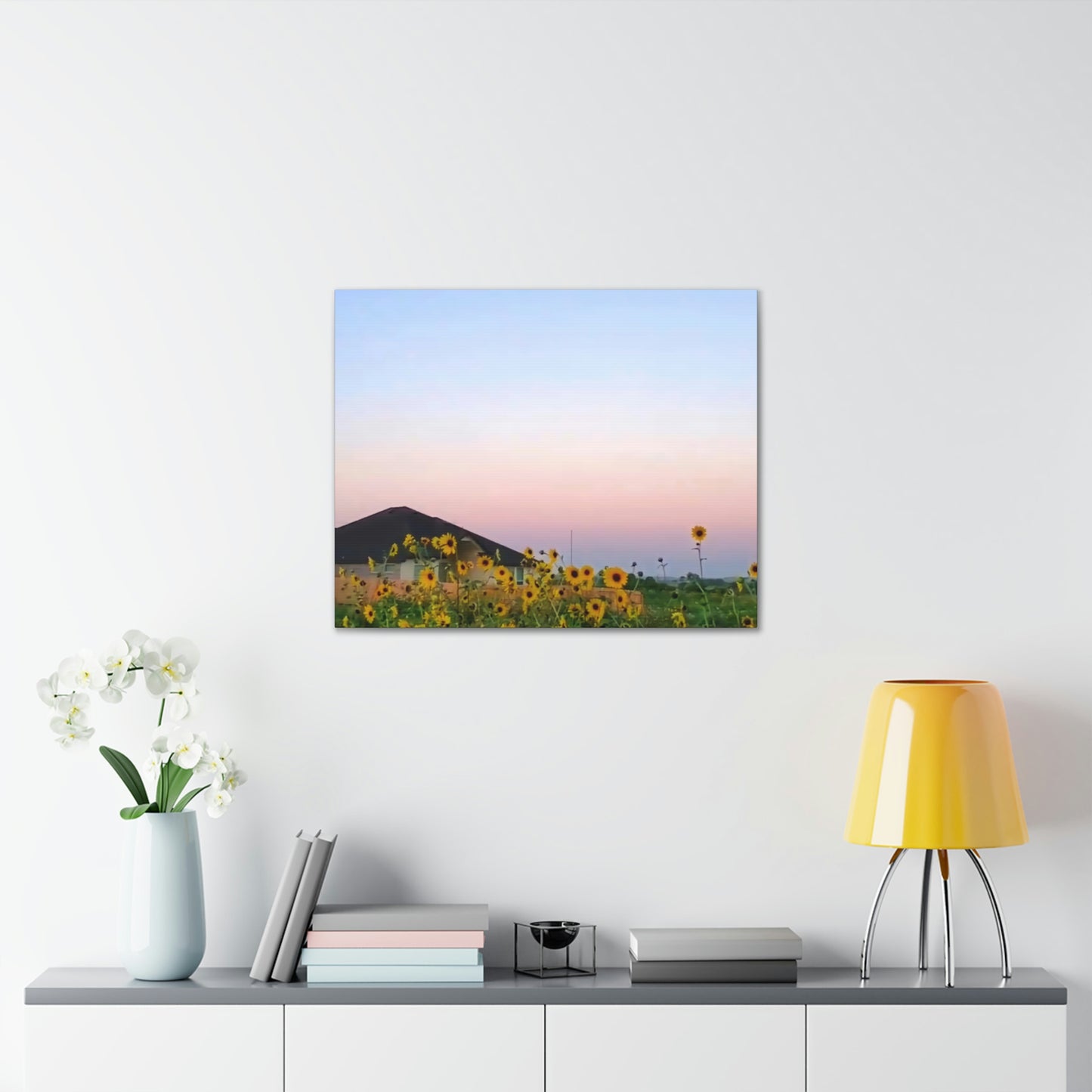 Sunflowers and a Rainbow Sky Canvas Gallery Wraps