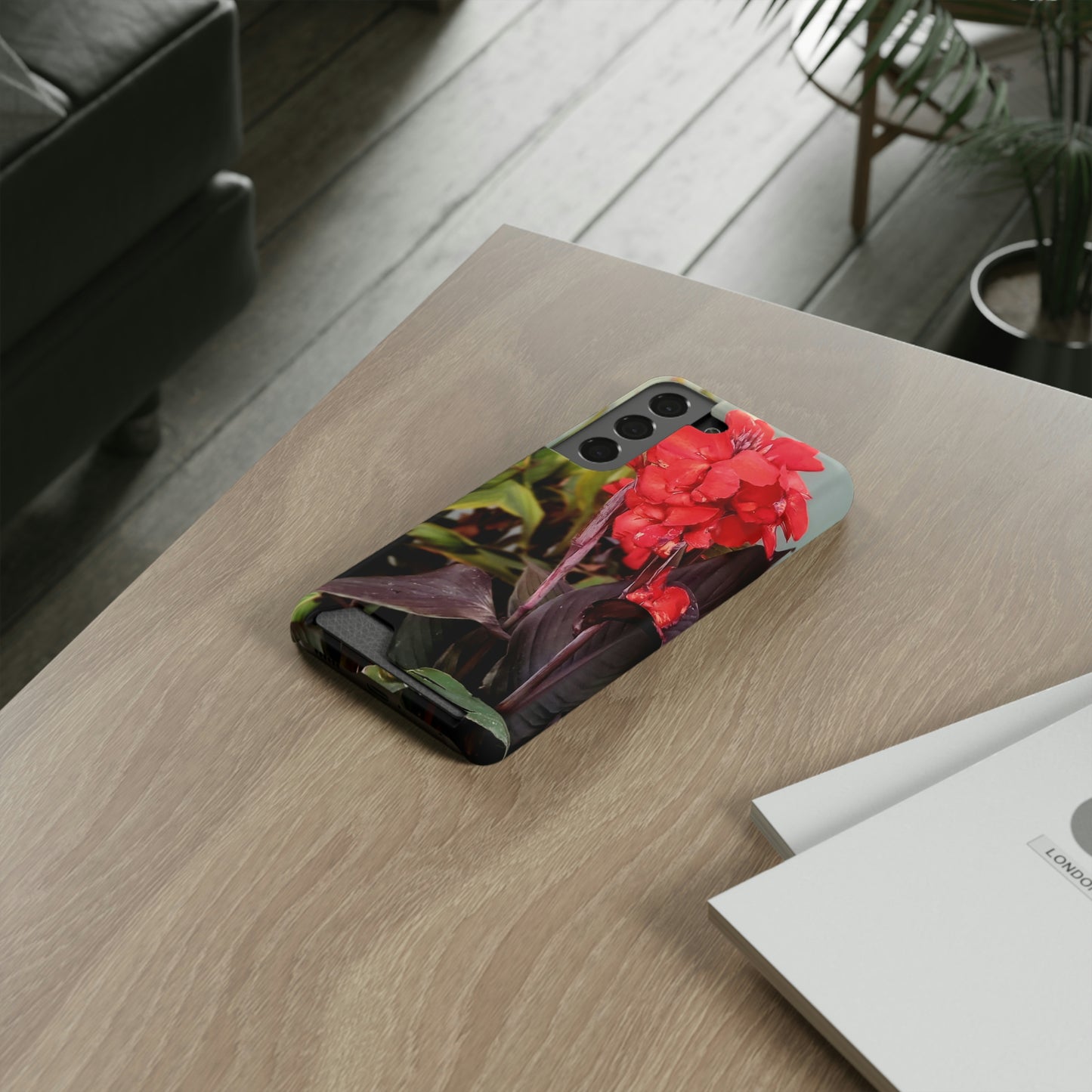 Red Canna | Phone Case With Card Holder | High Bloom Collection | Life By Ortavia