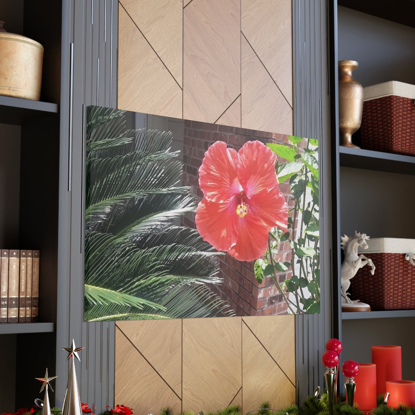 Art Prints & Wall Art, Gallery Canvas with Peach Hibiscus Flower