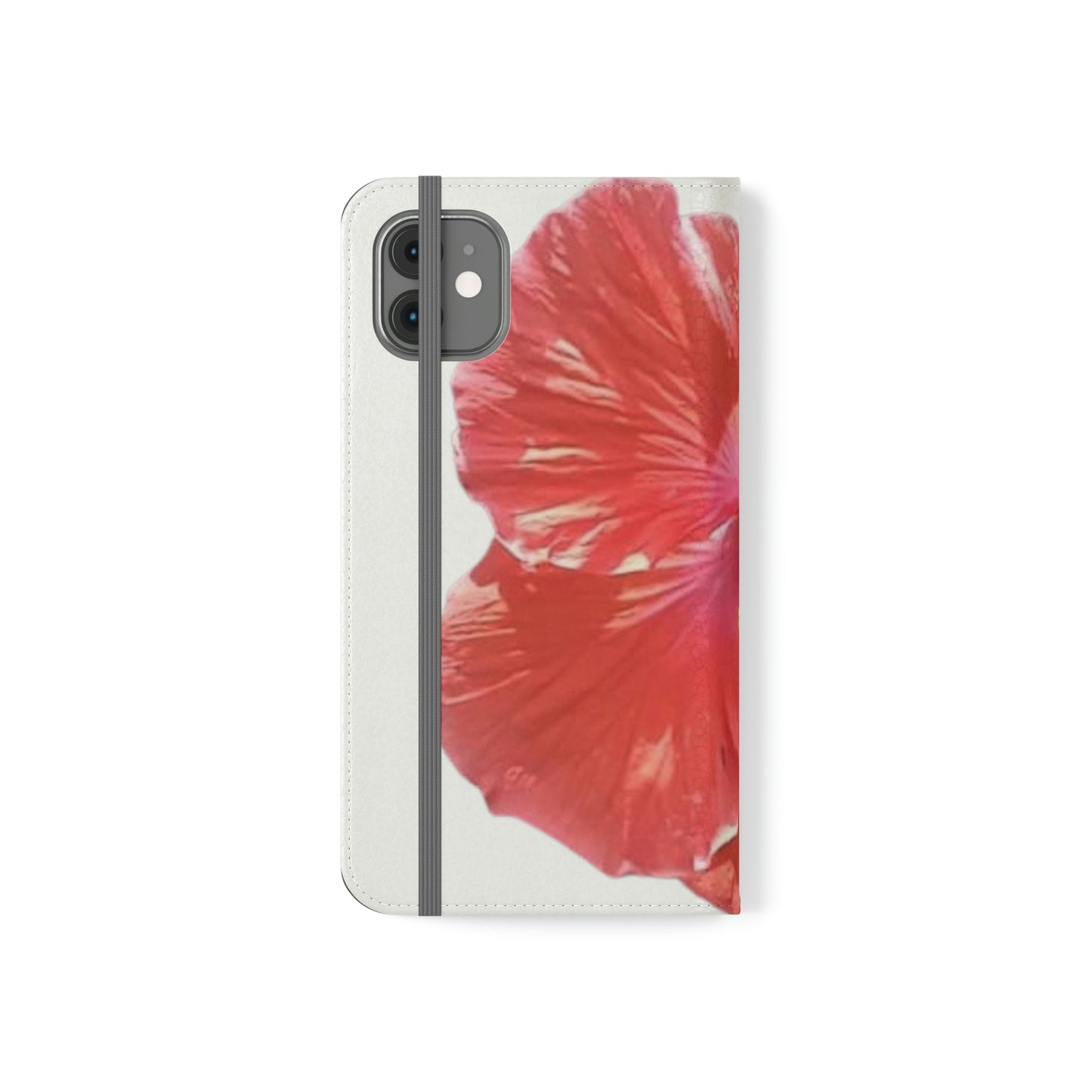 Peach Hibiscus White Background | Folio Phone Case | High Bloom Collection | Life By Ortavia