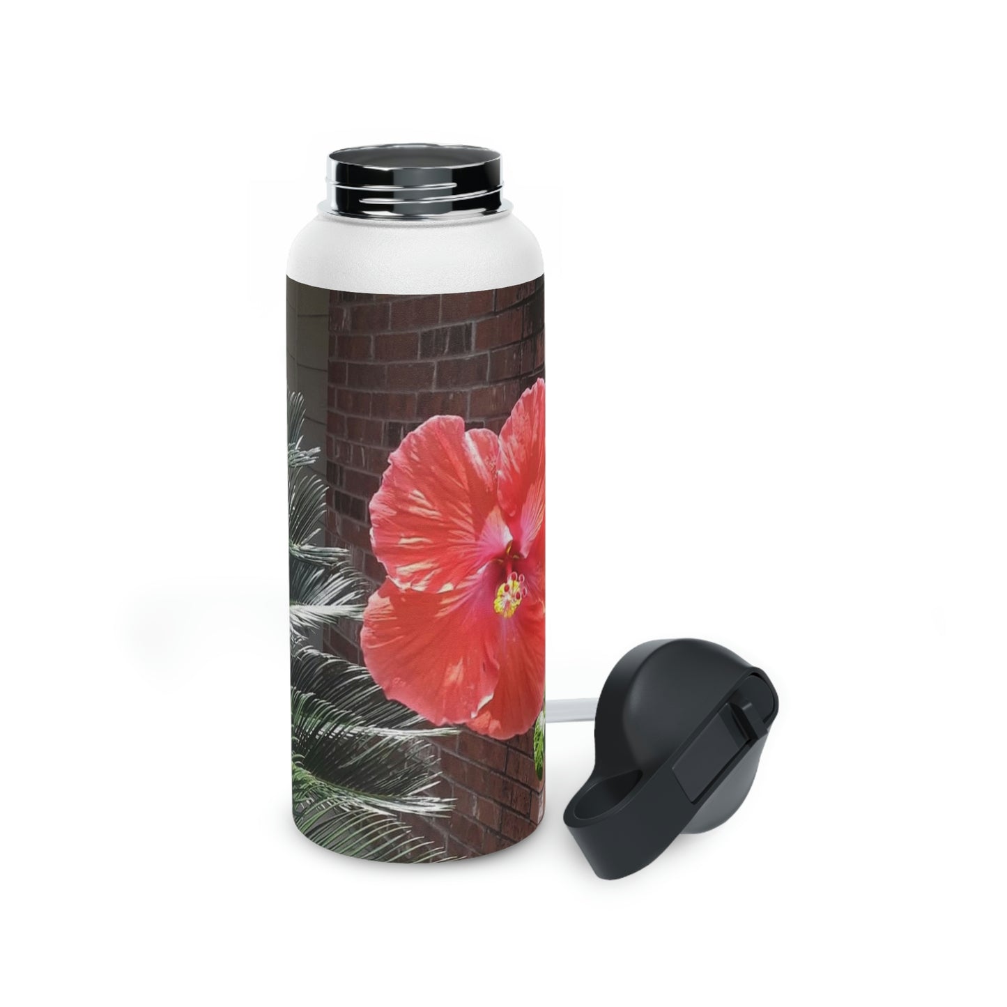Peach Hibiscus | Stainless Steel Water Bottle, Standard Lid | High Bloom Collection | Life By Ortavia
