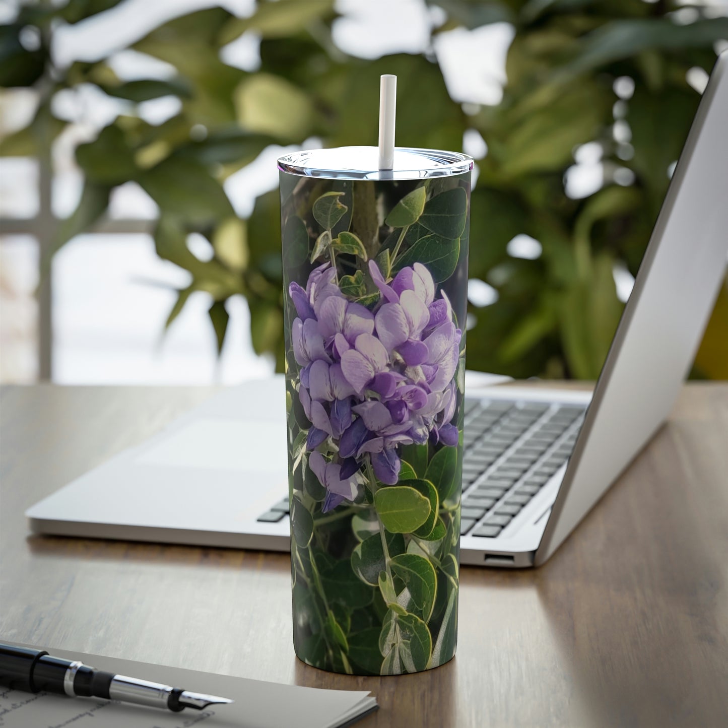 Purple Texas Mountain Laurel | Skinny Steel Tumbler with Straw 20oz