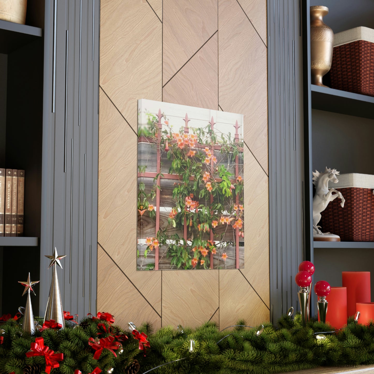 Flowers On A Rugged Fence | Wall Art Canvas | High Bloom Collection | Life By Ortavia