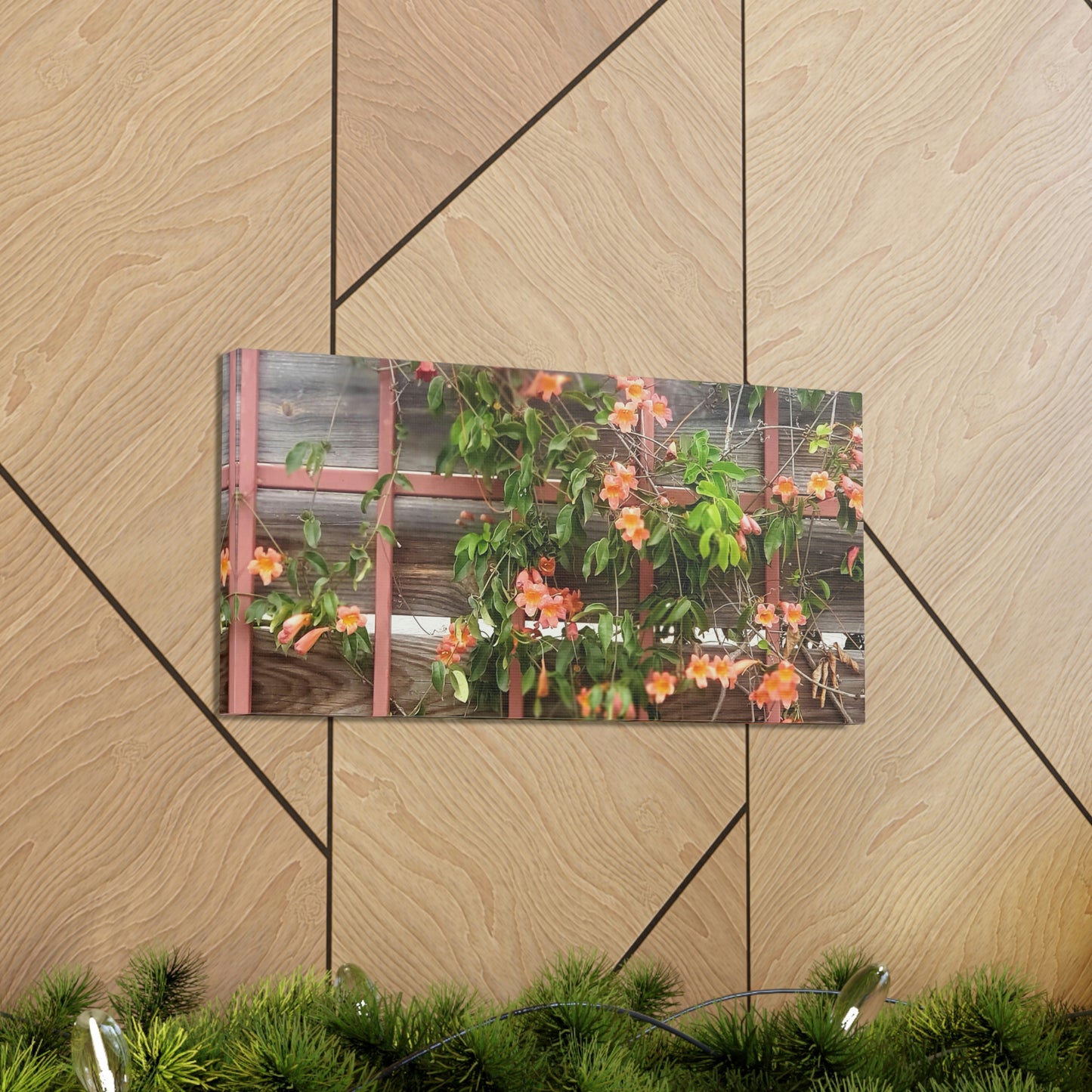 Flowers On A Rugged Fence | Wall Art Canvas | High Bloom Collection | Life By Ortavia