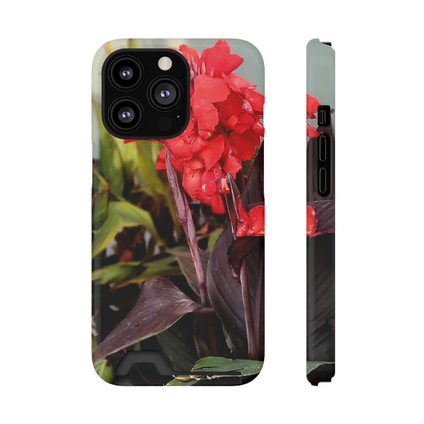 Red Canna | Phone Case With Card Holder | High Bloom Collection | Life By Ortavia