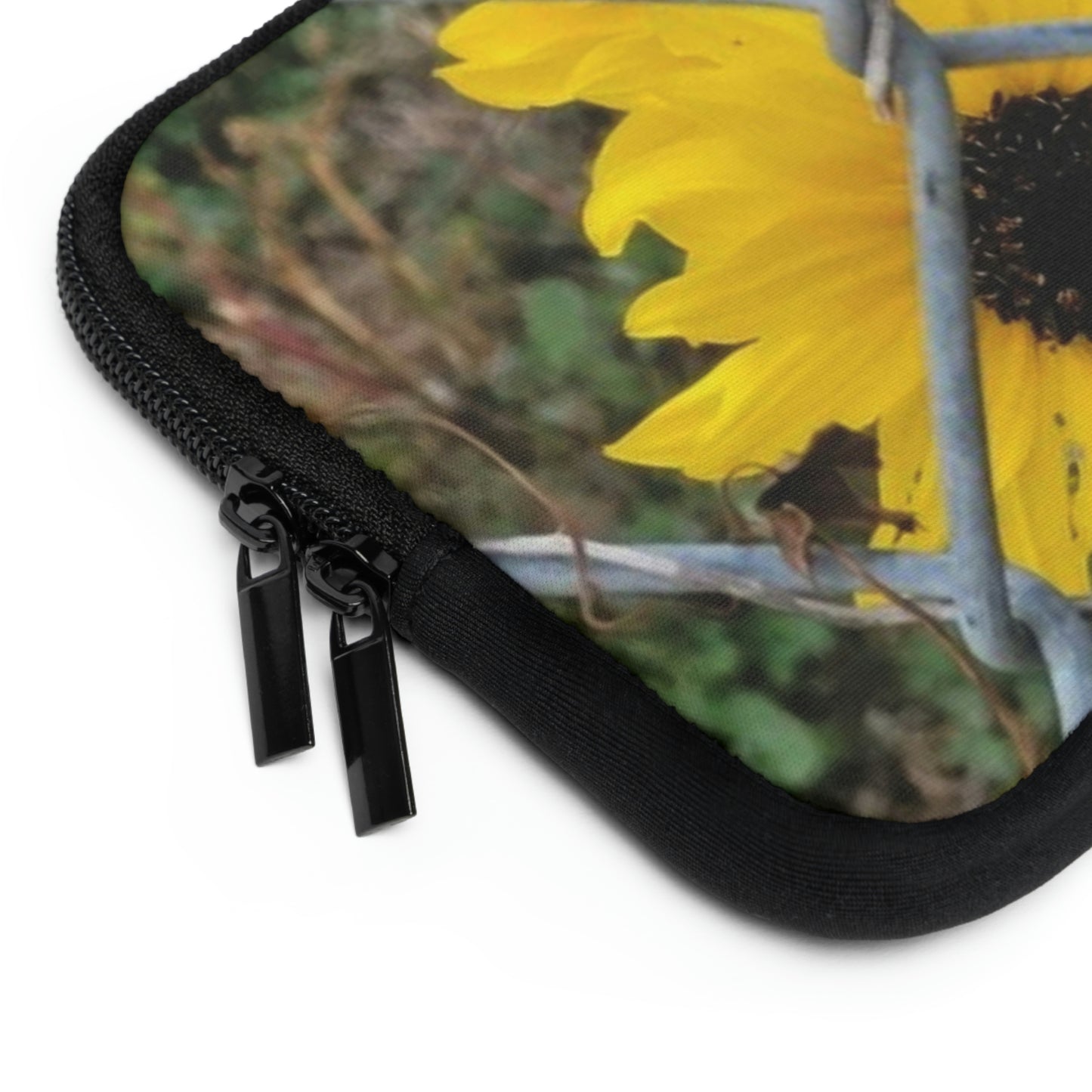 Laptop Sleeve with Sunflower Behind A Fence Design 7 Inch 10 Inch 13 Inch 15 Inch 17 Inch