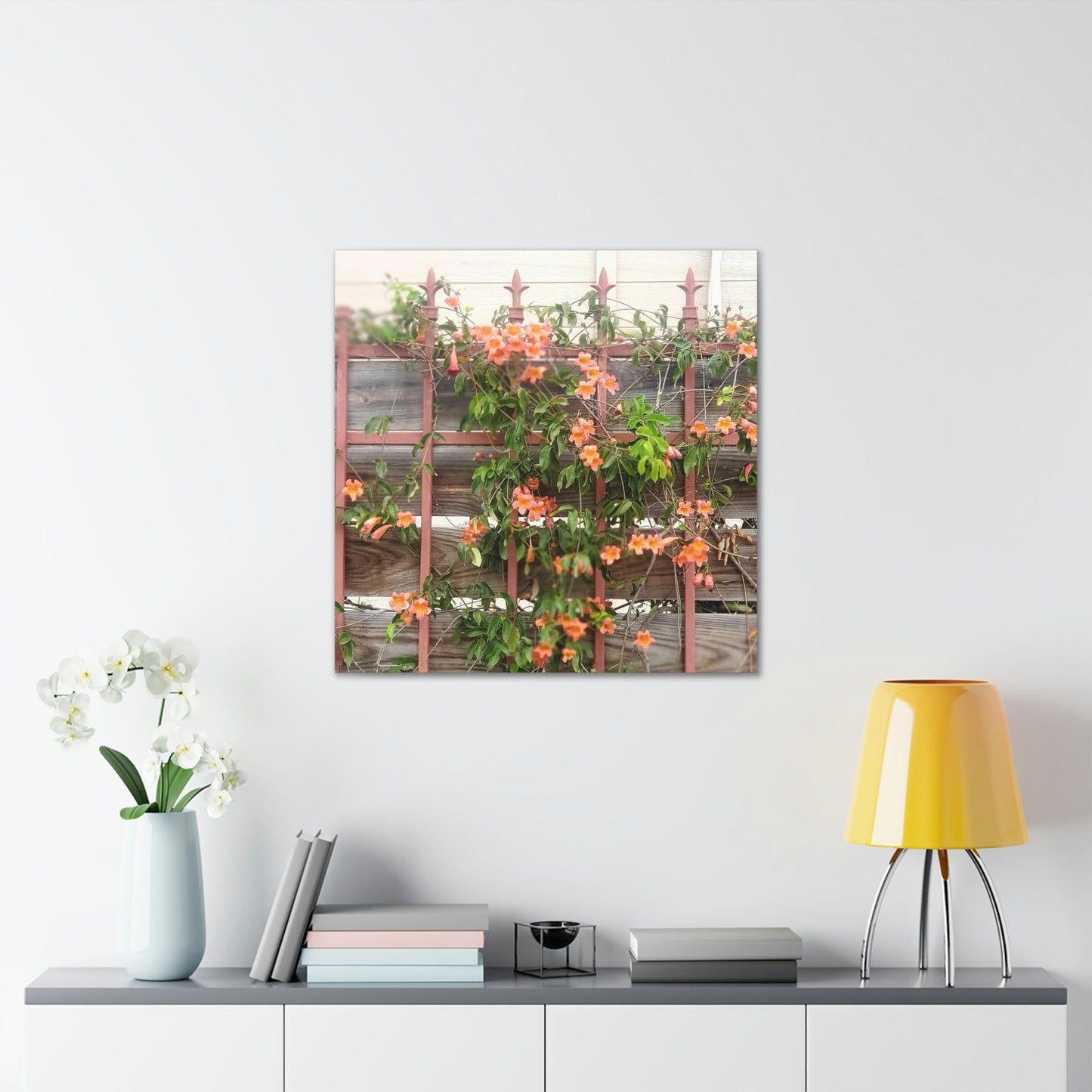 Flowers On A Rugged Fence | Wall Art Canvas | High Bloom Collection | Life By Ortavia