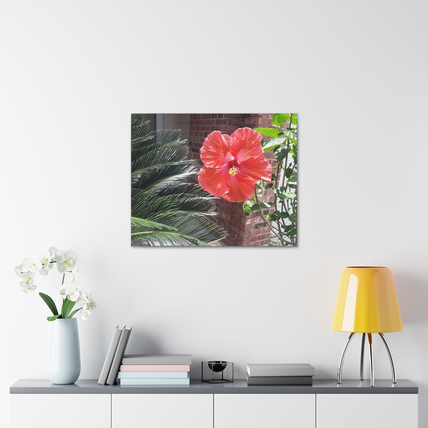 Art Prints & Wall Art, Gallery Canvas with Peach Hibiscus Flower