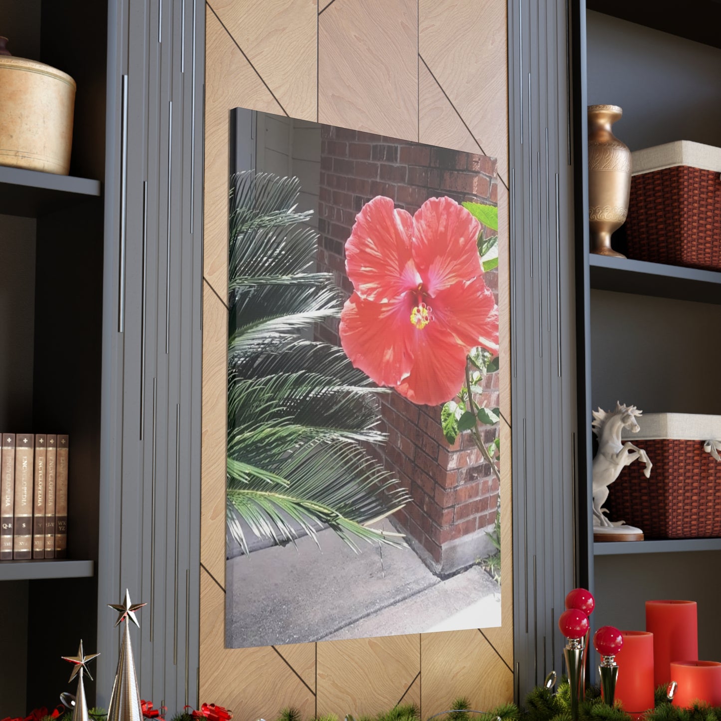 Art Prints & Wall Art, Gallery Canvas with Peach Hibiscus Flower