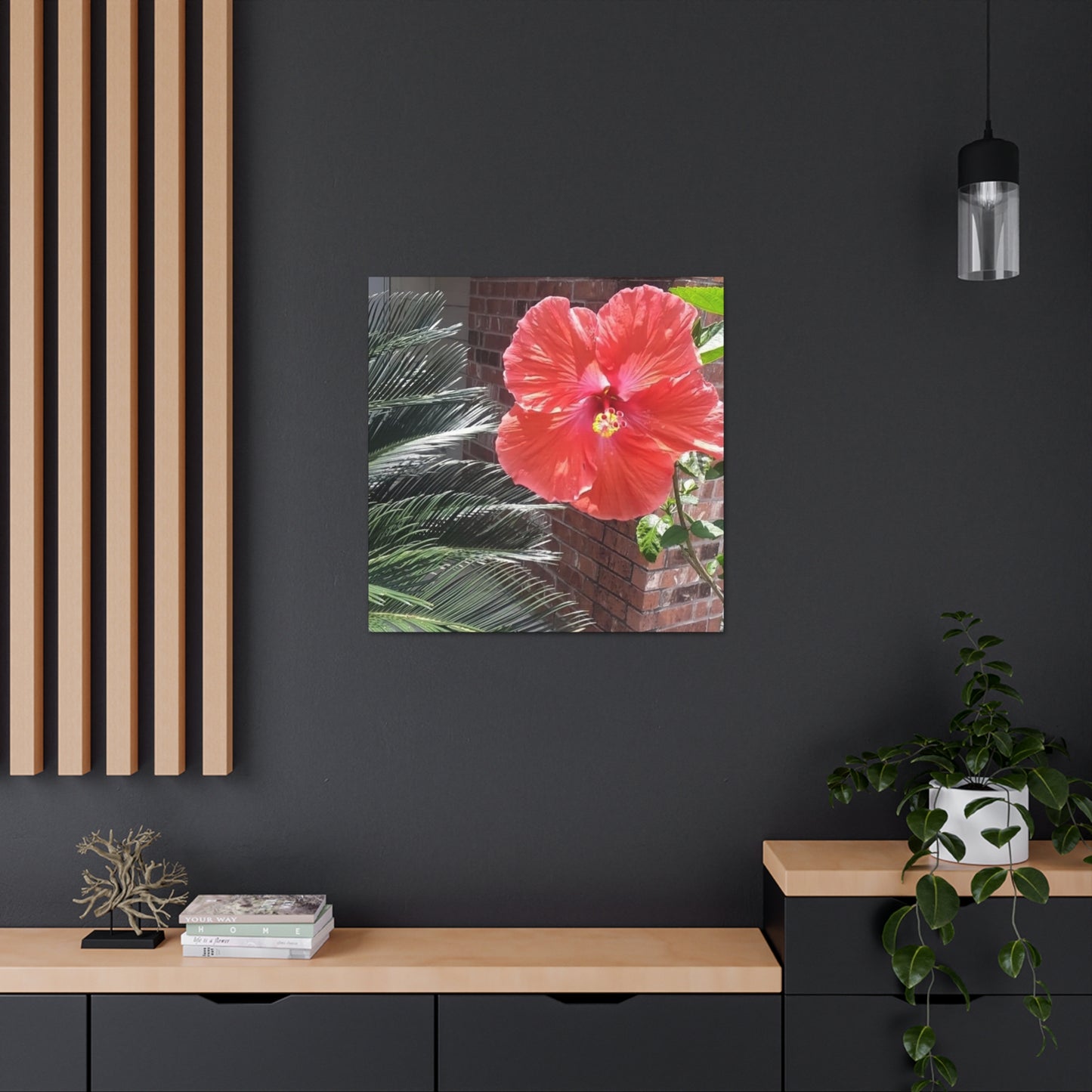 Art Prints & Wall Art, Gallery Canvas with Peach Hibiscus Flower