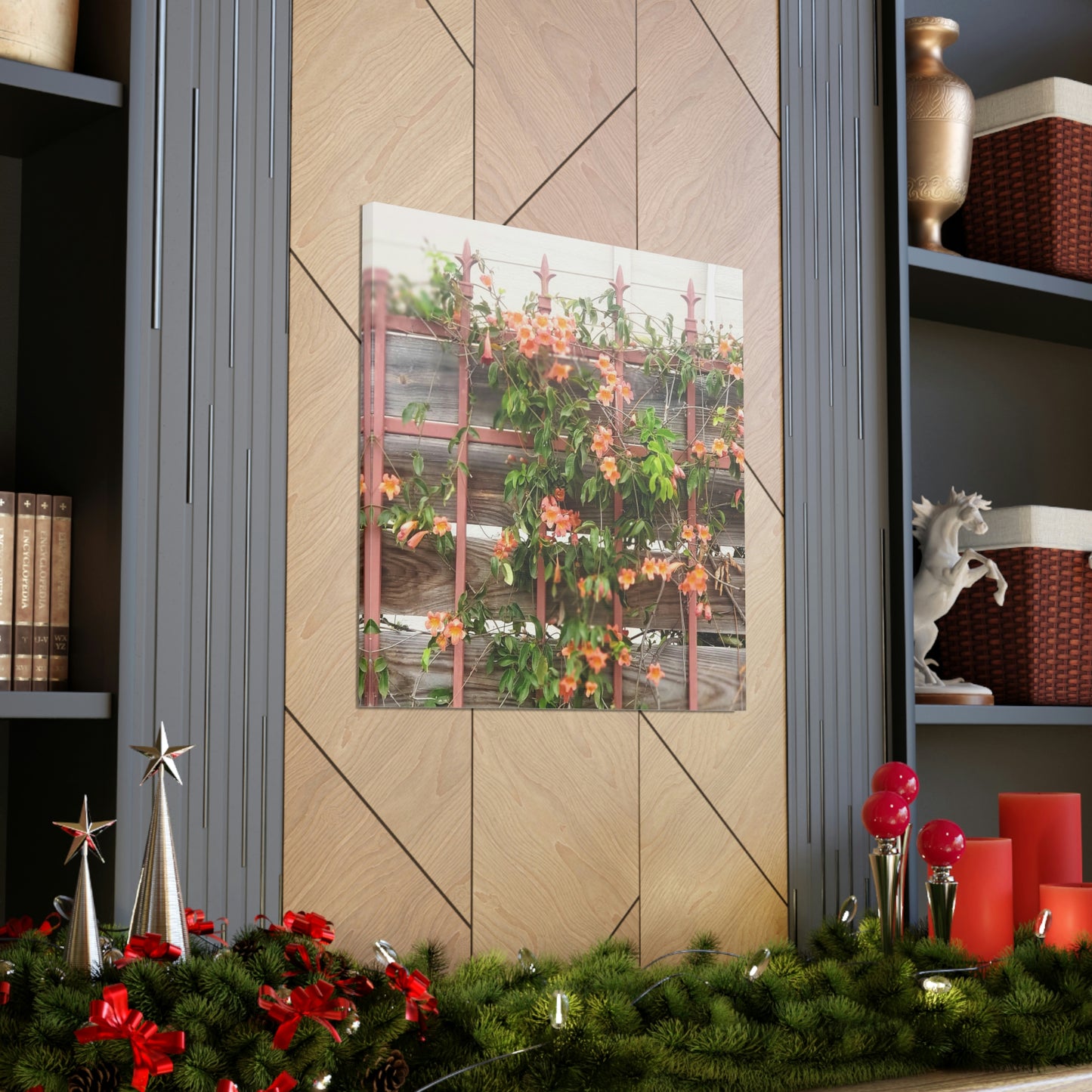 Flowers On A Rugged Fence | Wall Art Canvas | High Bloom Collection | Life By Ortavia